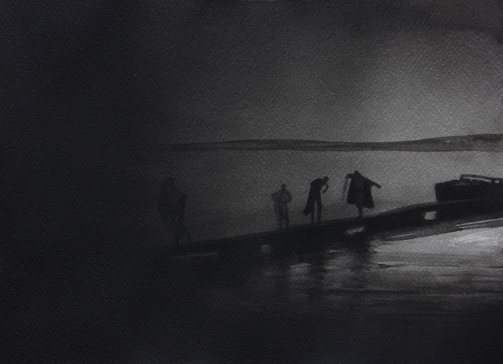 RADENKO MILAK - THROUGH A GLASS DARKLY (1961) - 2016 - WATERCOLOR ON PAPER - 26 X 36 CM