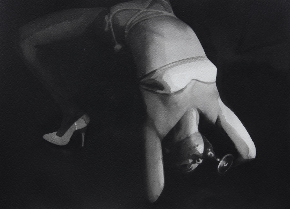 RADENKO MILAK - LA NOTTE (1961) - 2016 - WATERCOLOR ON PAPER - 26 X 36 CM