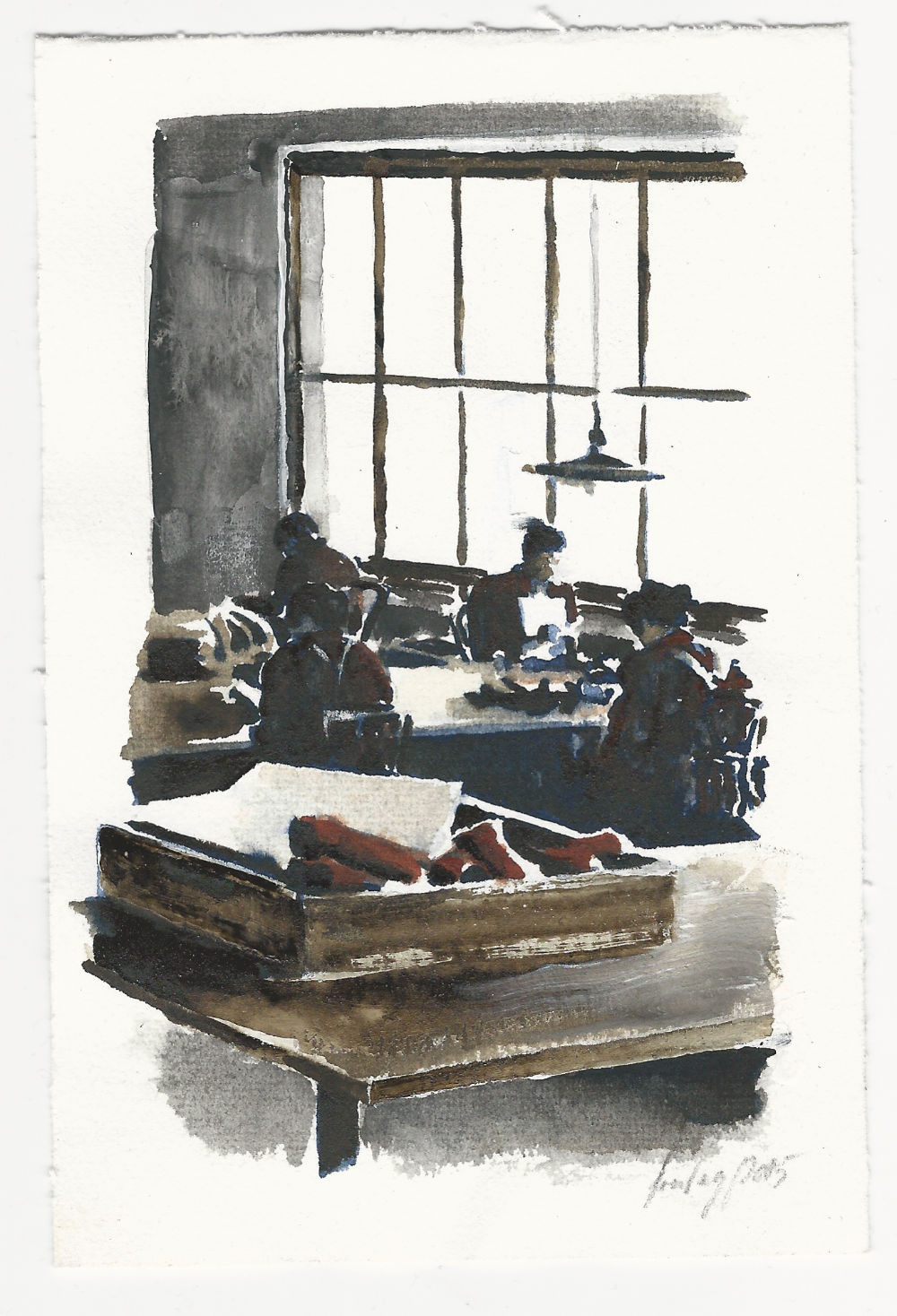 ENRICO FREITAG - FABRIK - 2015 - WATERCOLOR ON PAPER - 15,5 X 10,5 CM