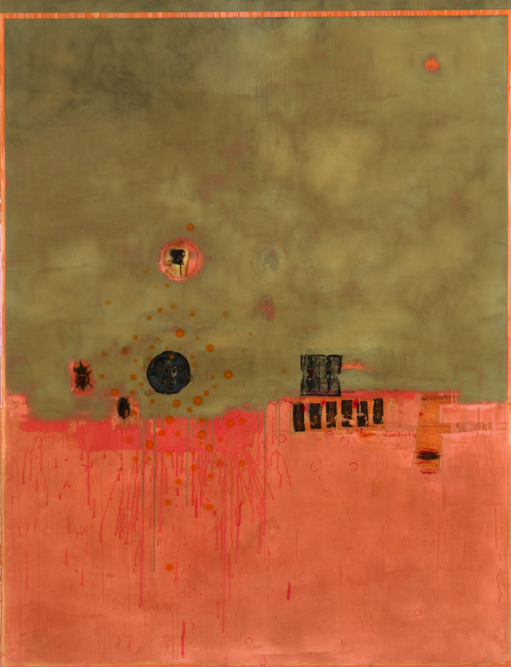 EMMANUEL BARCILON - UNTITLED - 2015 - VARNISH AND PIGMENTS ON WOOD - 200 X 153 CM