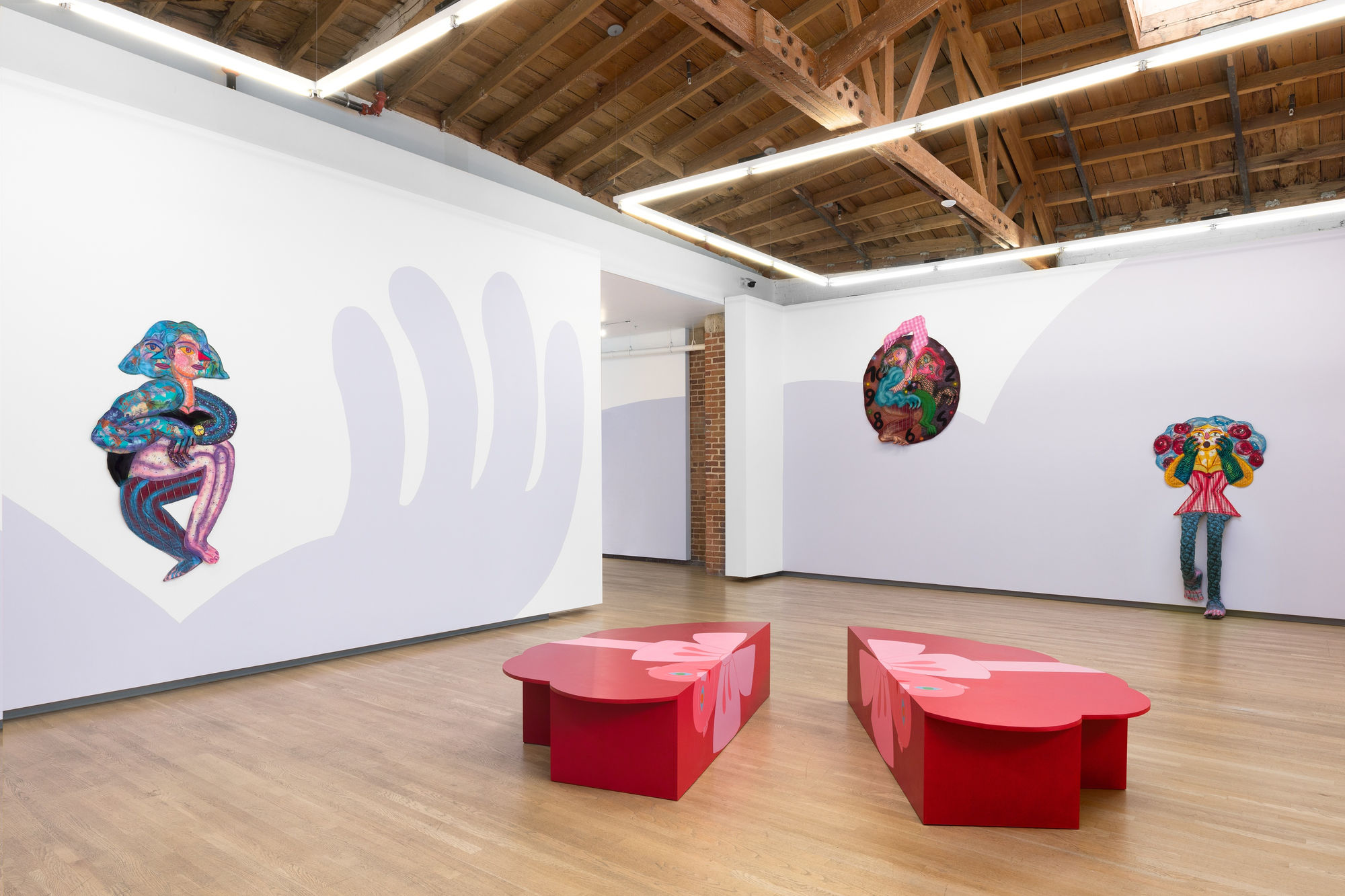 Installation view, Maria A. Guzmán Capron, Pura Mentira, Shulamit Nazarian, Los Angeles, CA, May 27 – July 1, 2023.