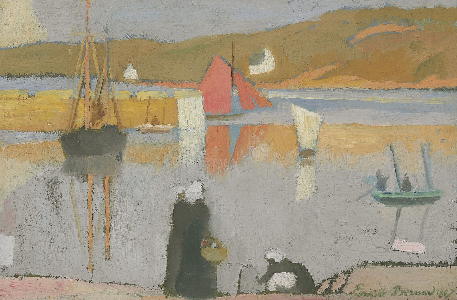 Emile Bernard (1868-1941), le port de Saint-Briac, Oil on canvas, 1887, private collection