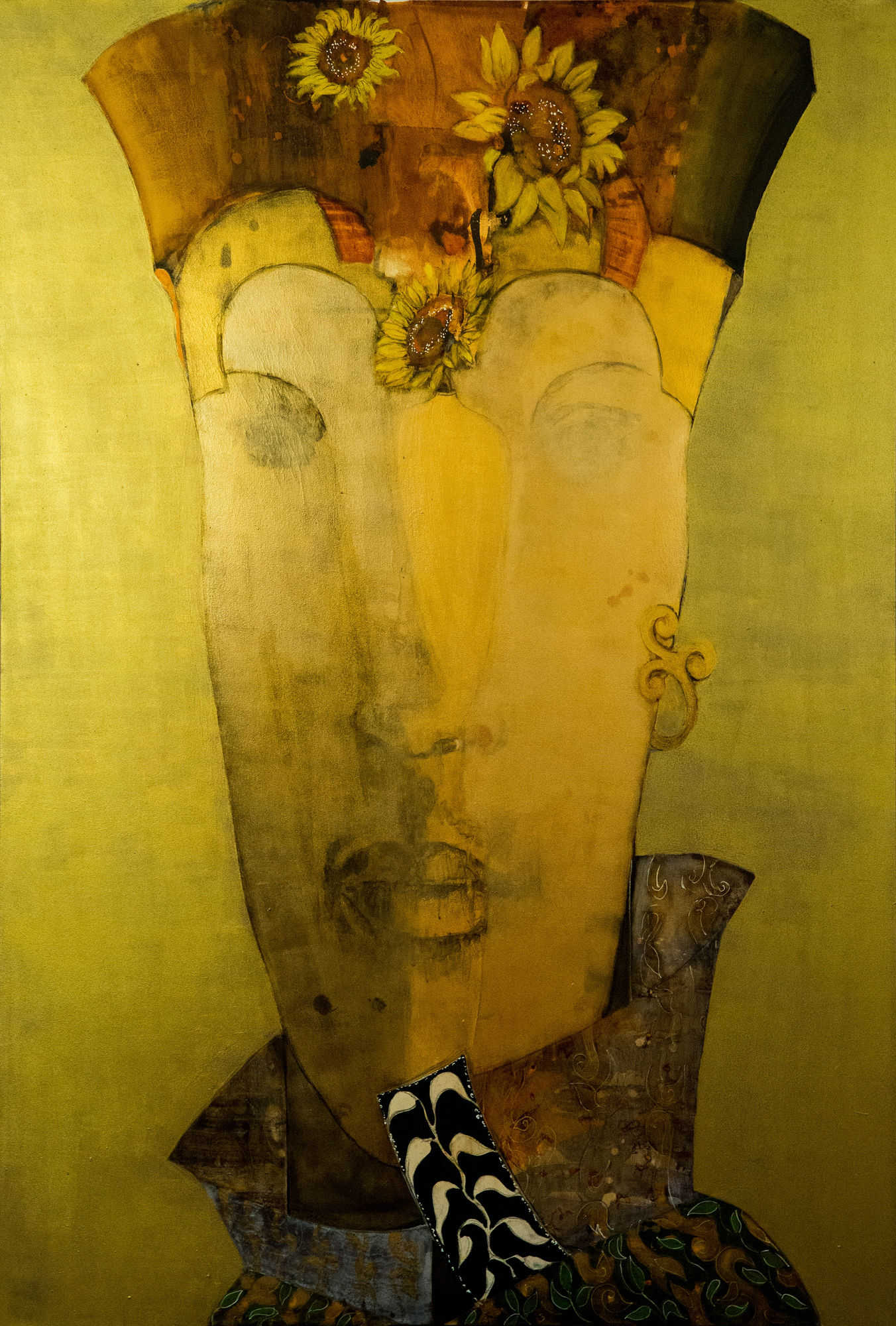 Sun flower Prince Mixed media on canvas 227 x 162 2017