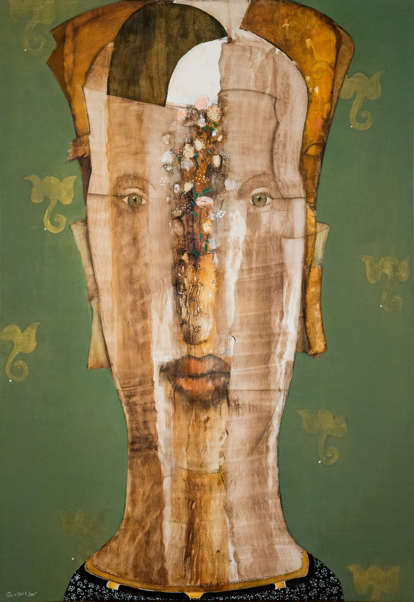 Queen Nefertiti Mixed media on canvas 227 x 162 2017