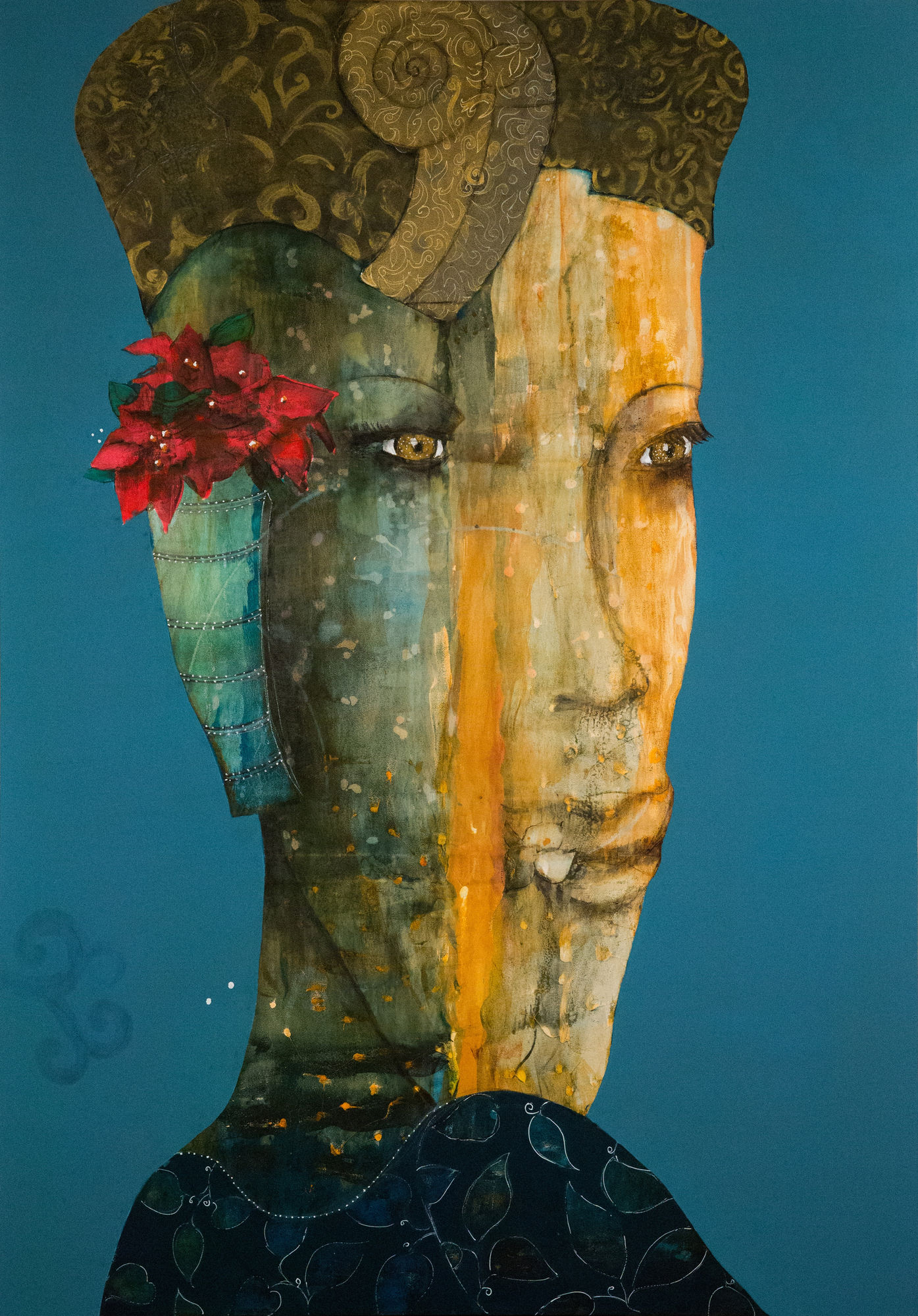 King Akhnaton Mixed media on canvas 227 x 162 2017