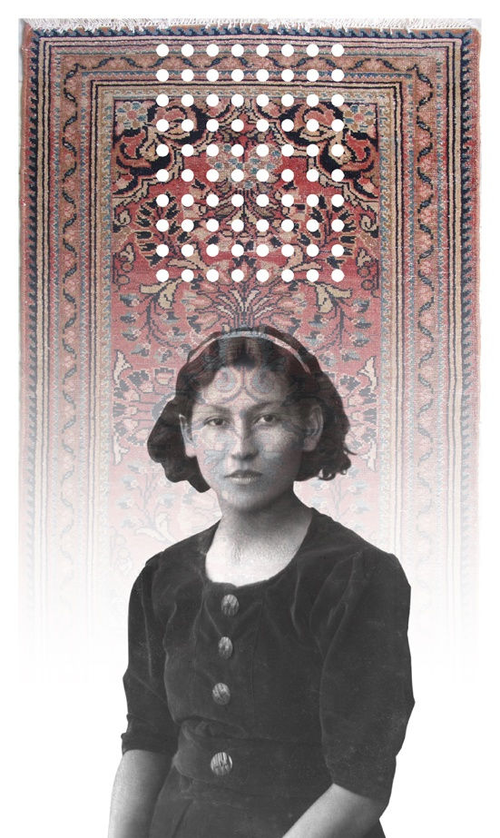 No.3 from Mirror Garden series, Stroll Inside Qashqai carpet- digital print on Plexiglas, mirror& Qashqai carpet- 150x100 cm- 2013