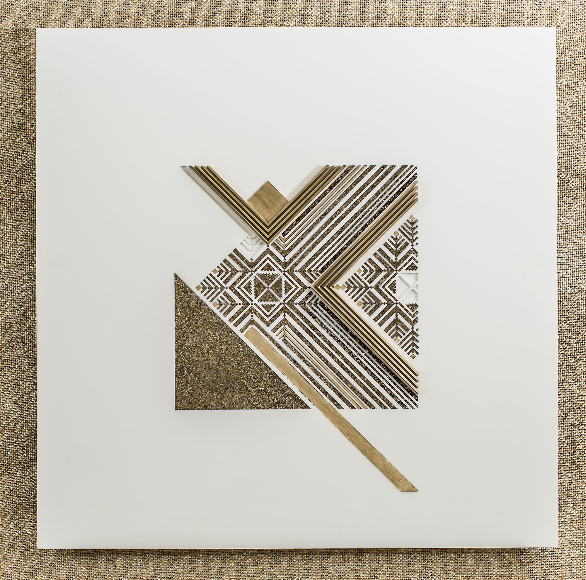 Moon Feathers, 2015 Industrial marble with brass 75cm x 75cm