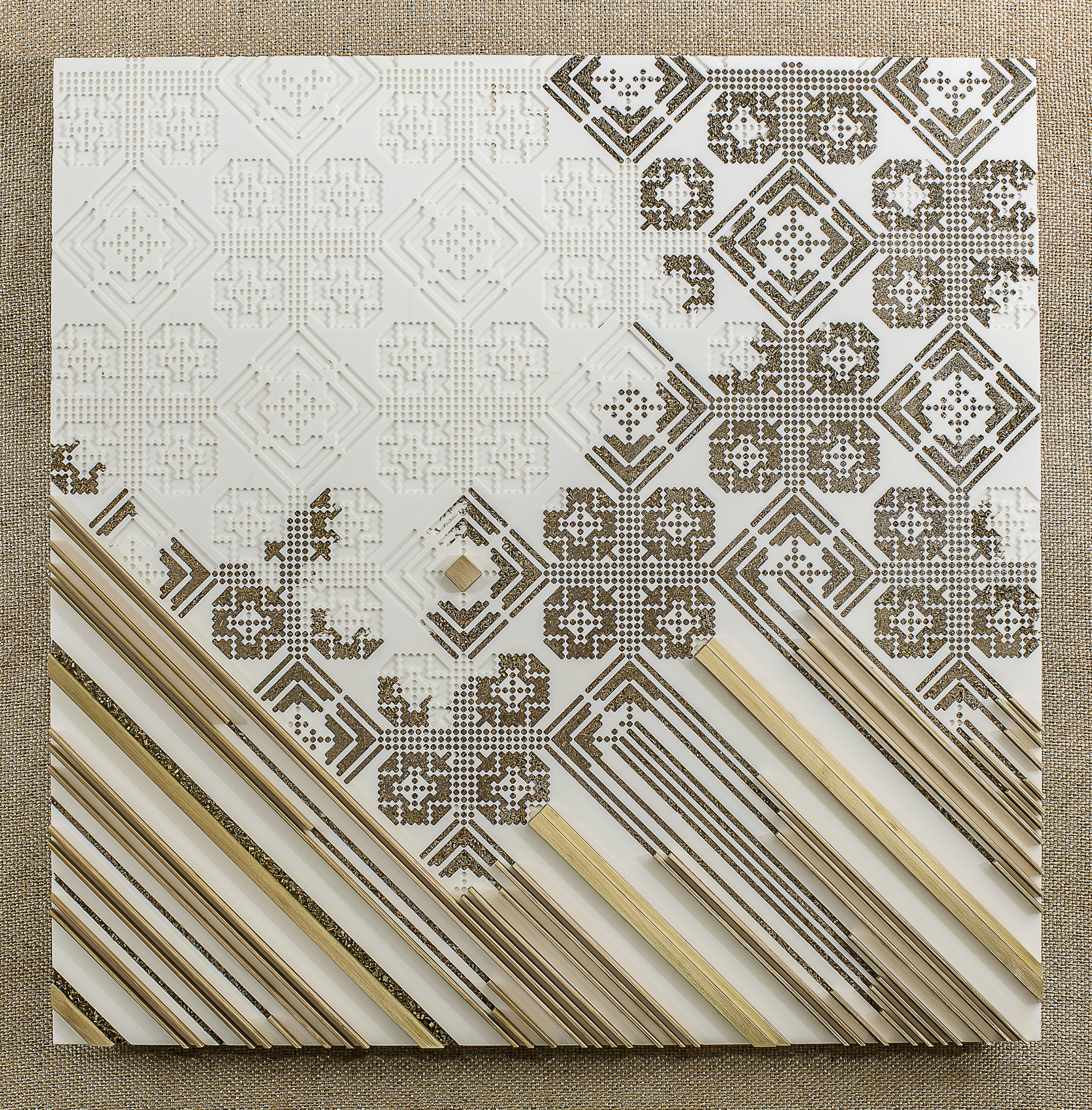 Disc of Stars, 2015 Industrial marble with brass 75cm x 75cm