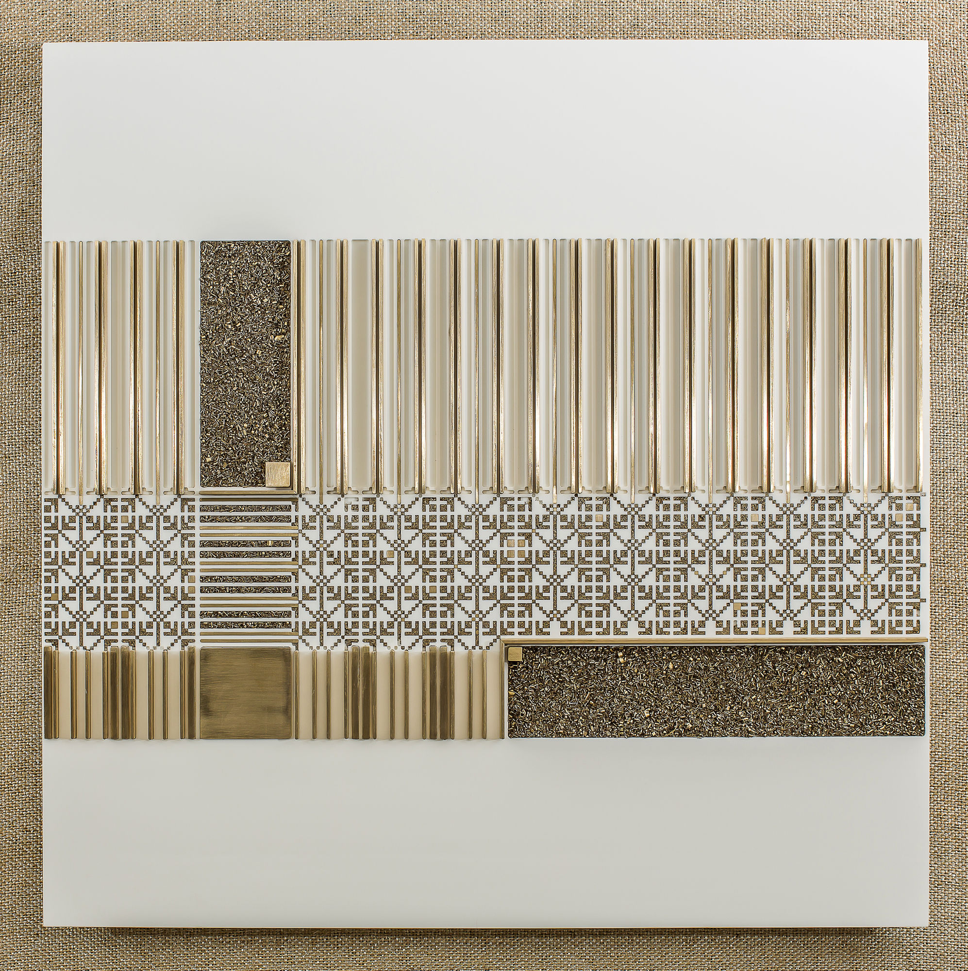 Palm Trees, 2015 Industrial marble with brass 75cm x 75cm