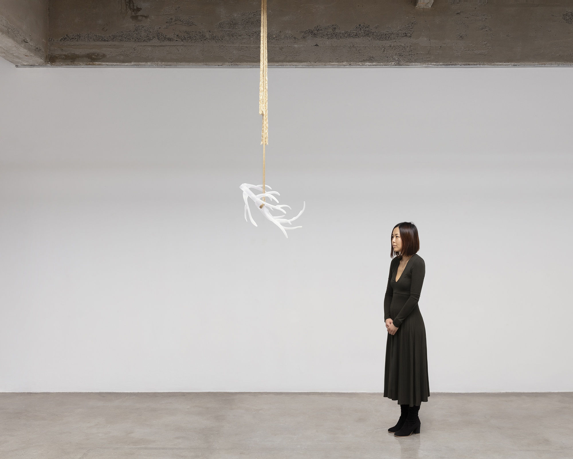 Akashi sculpture, glass hanging branch