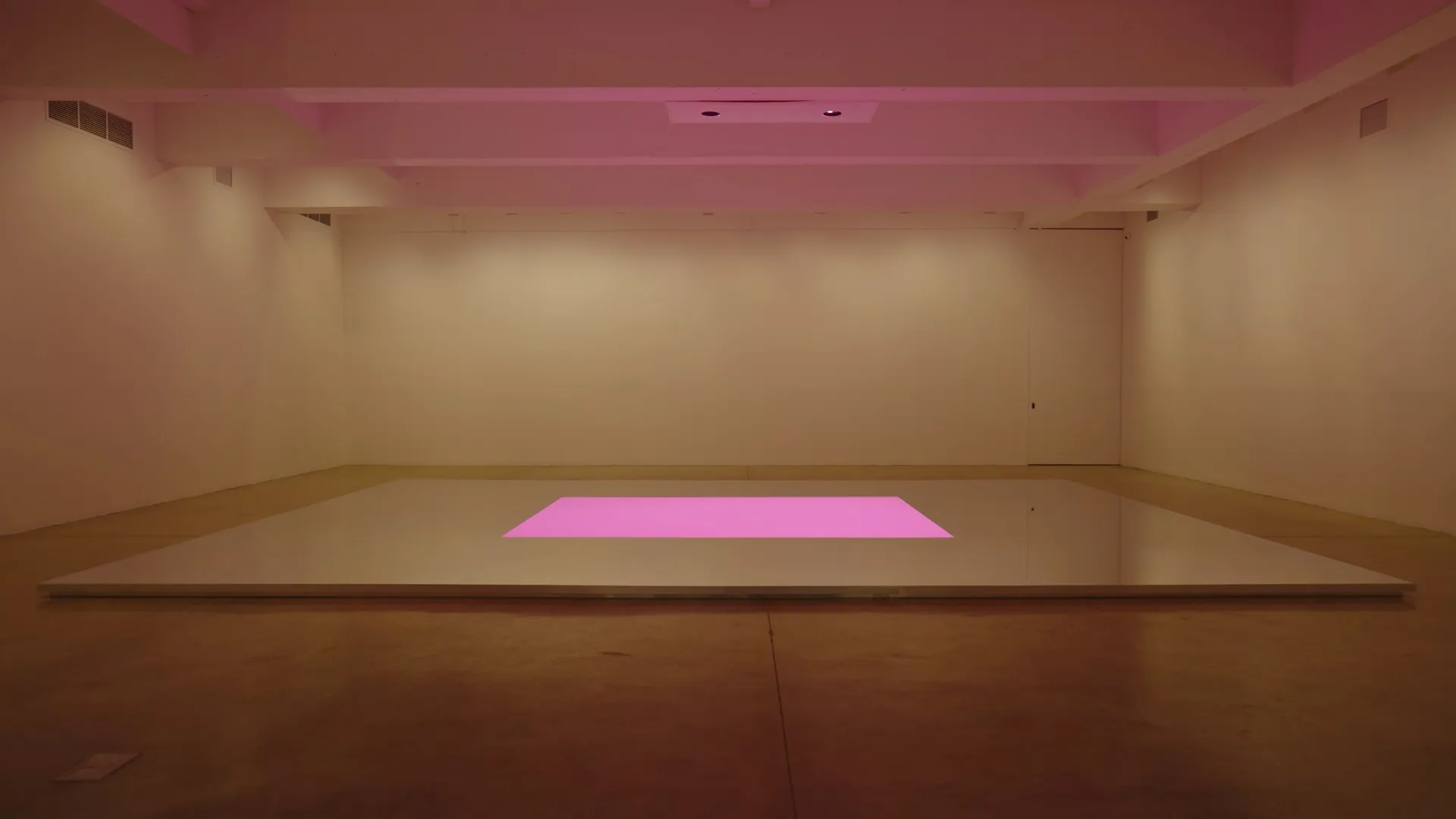 installation shot of kimsooja mirrored floor with color center