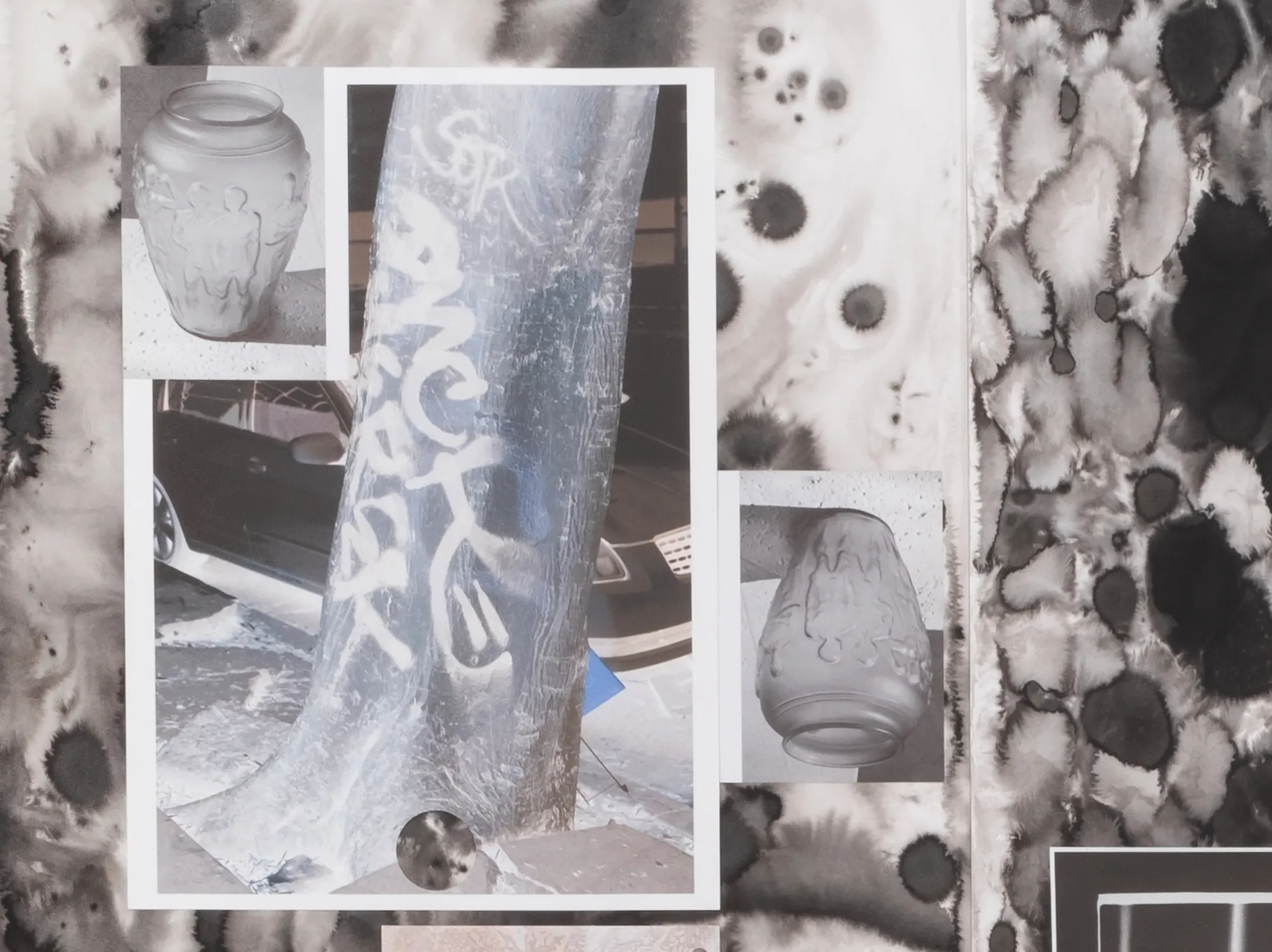 collaged watercolor and drawing