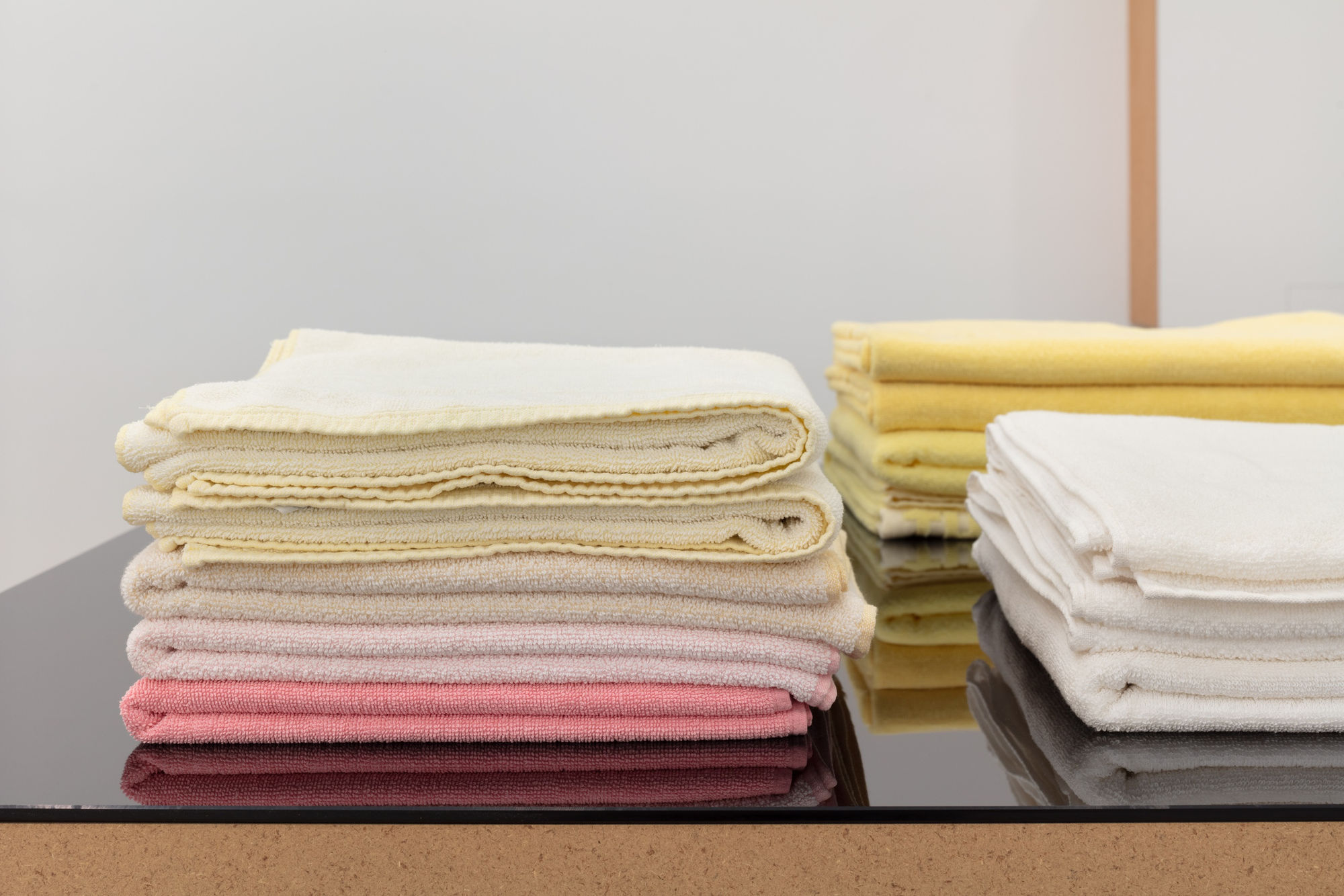 Haim Steinbach installation view of towels