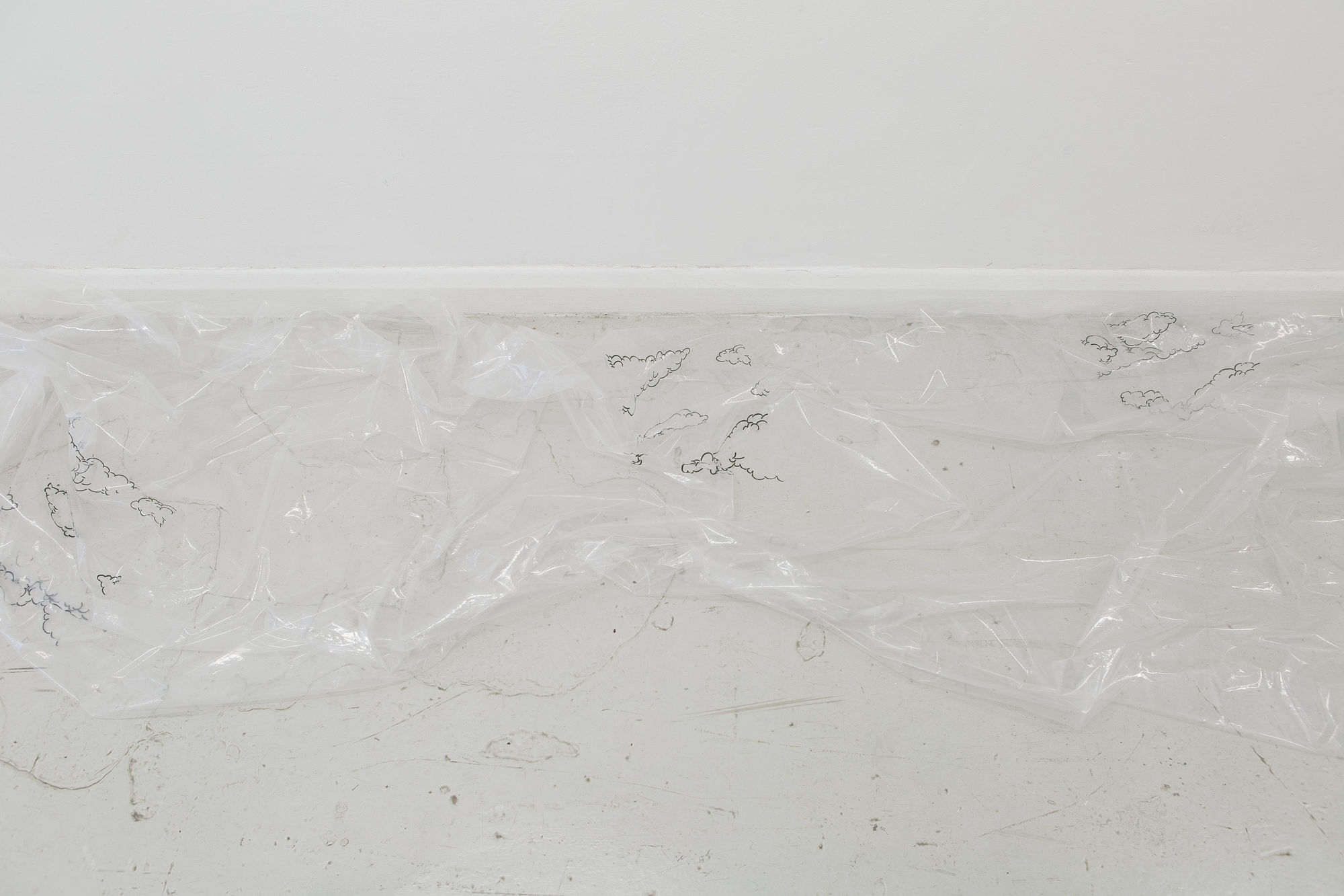 Andrew Gillespie Untitled (excess), 2015 Silkscreen on polythene 430 x 110 cm