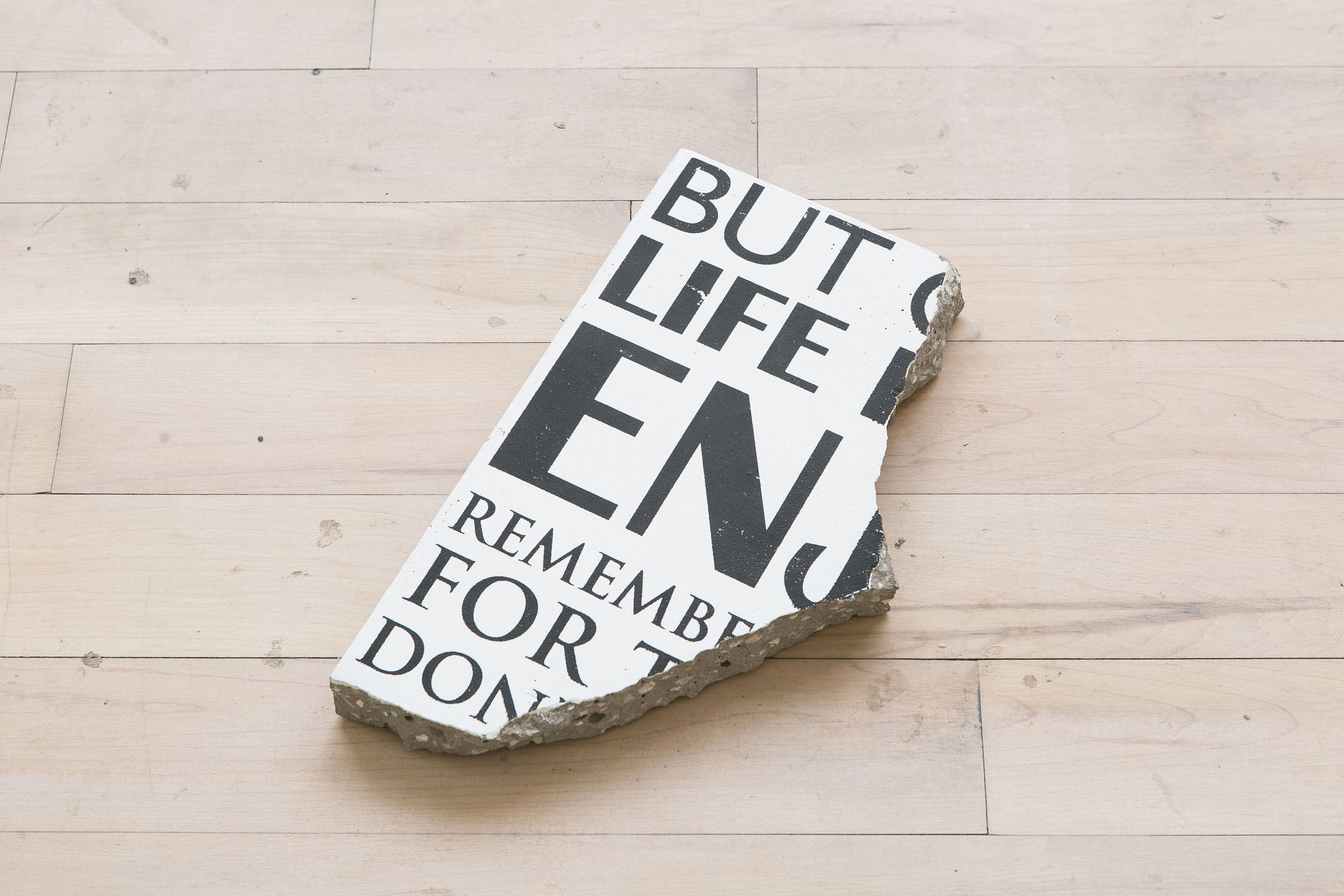 Andrew Gillespie Inspirational, 2015 Silkscreen on cast concrete 32 x 19 x 5 cm