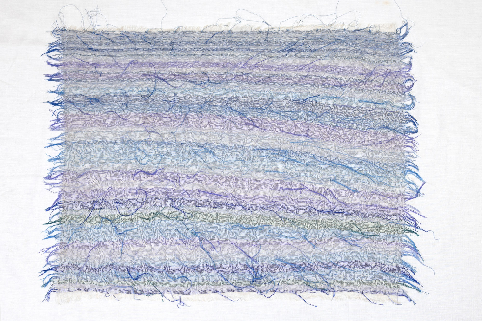 Huda Lutfi Blue Waves, 2022 Organza fabric and thread 46 x 60 cm