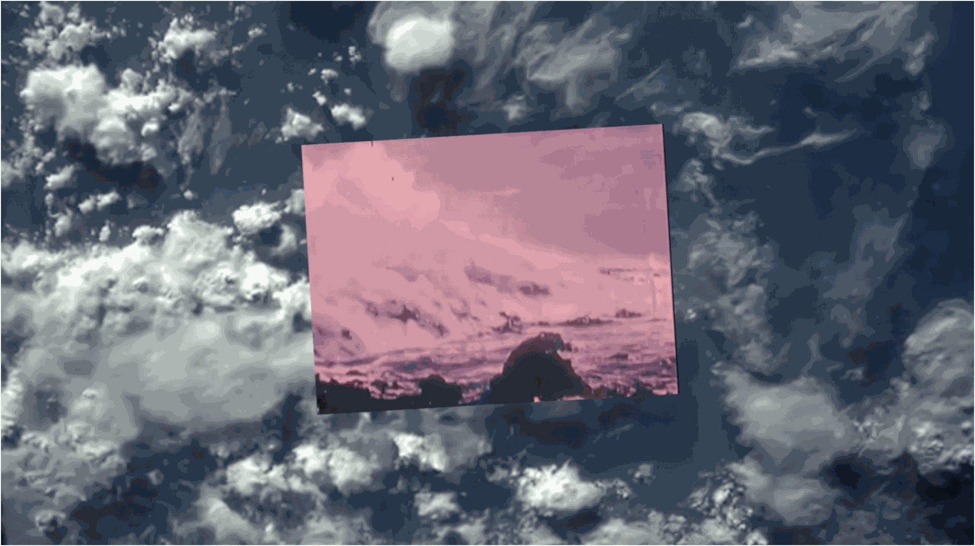 SOPHIA AL MARIA The Future Was Desert Part I & Part II, 2016 Video with found footage, sound Video still from The Future Was Desert Part I Part I: 5 minutes 23 seconds Part II: 4 minutes 35 seconds Edition of 3 + 2AP