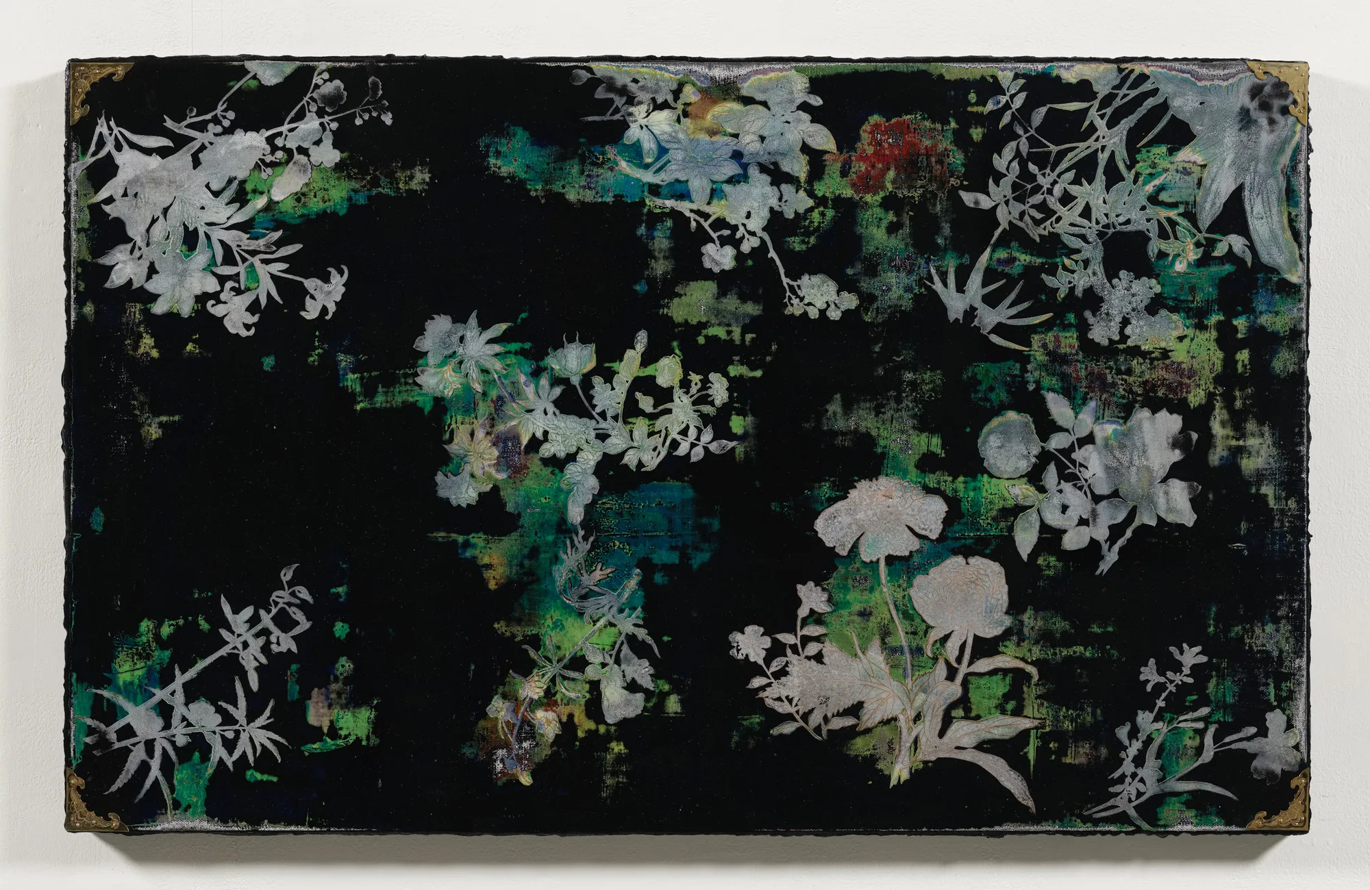 蘇孟鴻, 仿螺鈿習作（青黑底）, 2021