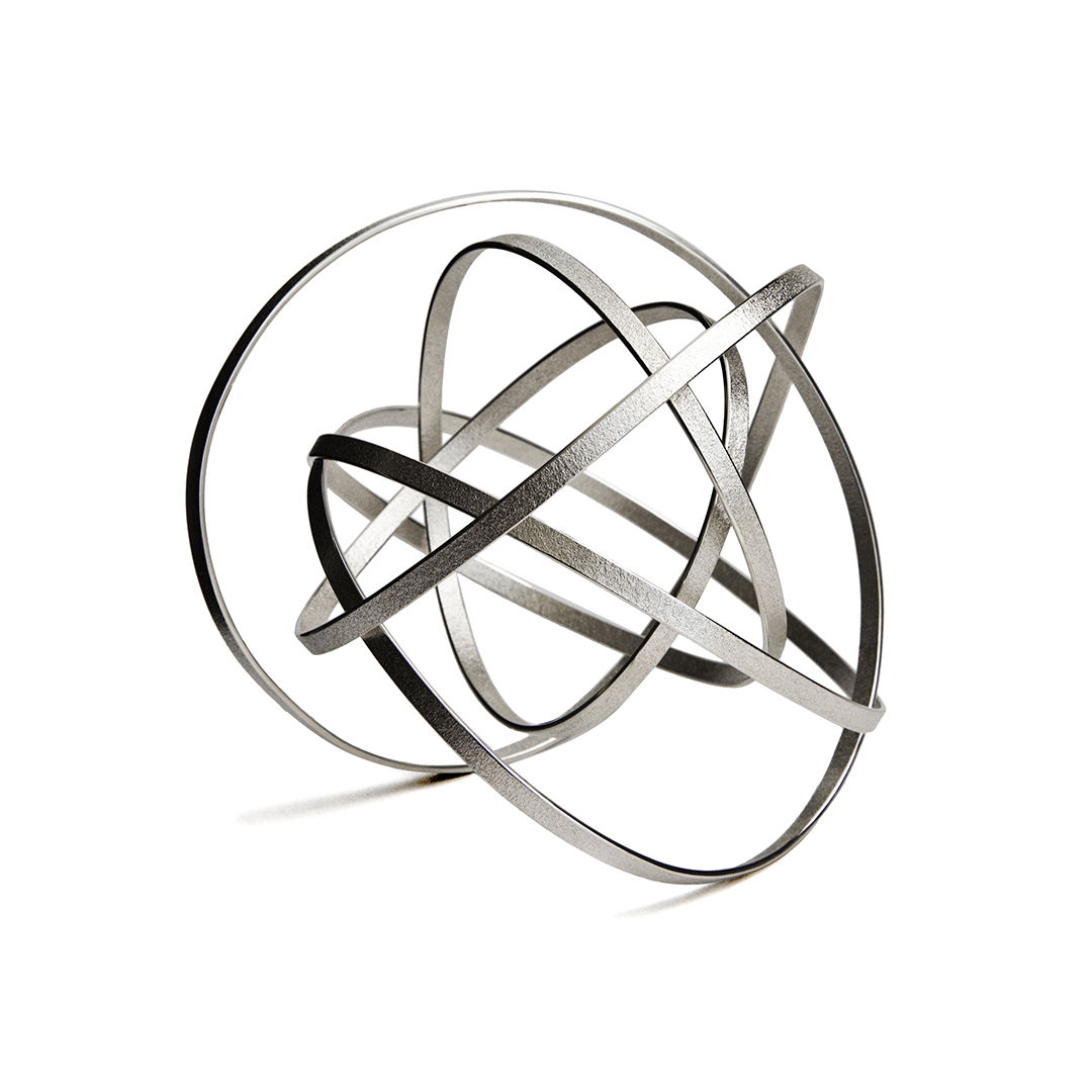 Orbital Sculpture in Silver, Minimalist by Ute Decker