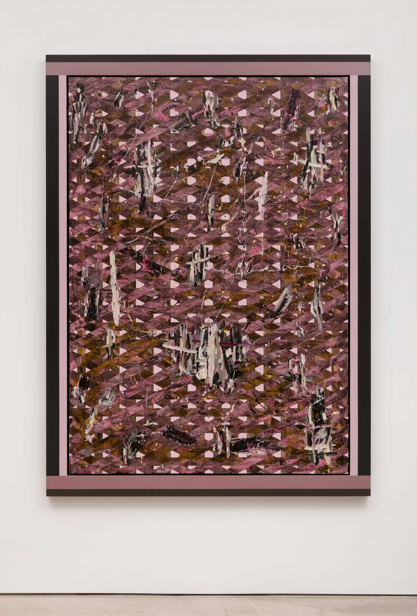 Douglas Melini Untitled 2016 Acrylic and oil on canvas with hand painted frame 76 x 56 x 2 inches (193 x 142.2 x 5.1 cm) DM 41