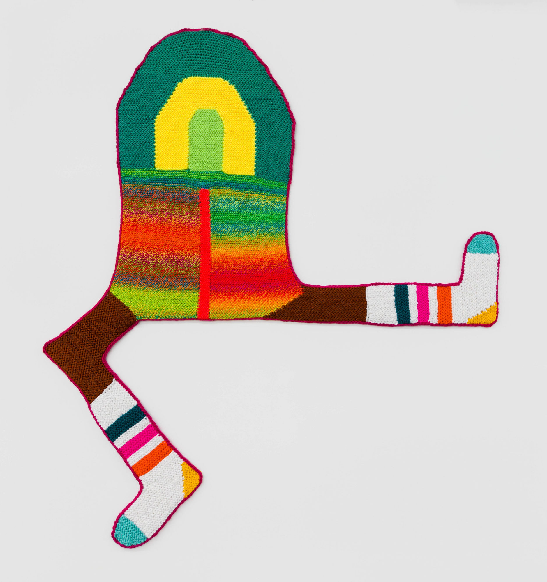 Caroline Wells Chandler B.O.R.G. 434 2016 Hand crocheted assorted fibers Dimensions variable, approx. 64 x 22 inches (162.6 x 55.9 cm) CWC 3