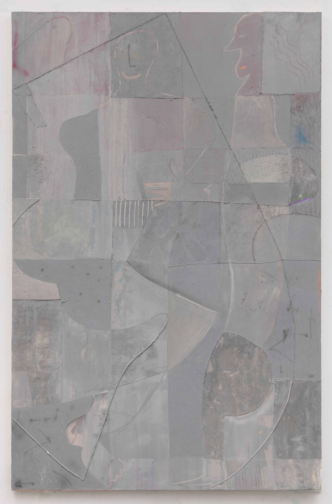 Volker Hüller Thumbs Up Button Down 2015 Mixed media on canvas 56 x 85 inches (142.2 x 215.9 cm) VH 234