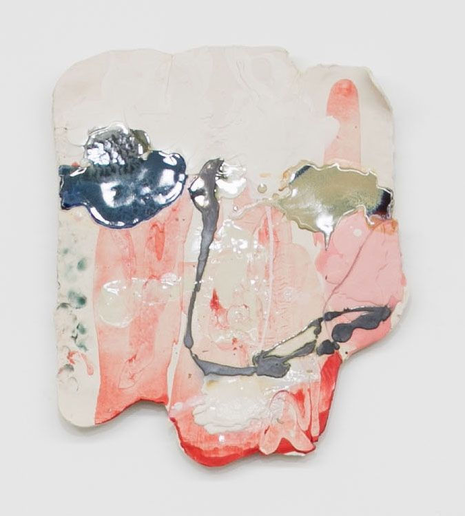 Jennie Jieun Lee Red Blizzard 2015 Glazed porcelain 19 x 15.5 x 1 inches (48.3 x 39.4 x 2.5 cm) JJL 7