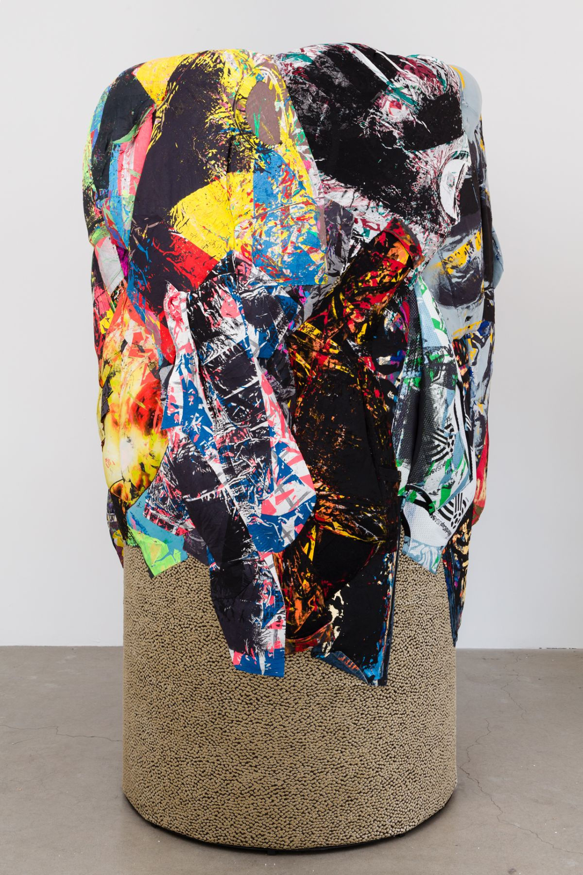 I See Icecube 2015 Silkscreen on clothing, foam, steel support 78 x 42 x 36 inches (198.1 x 106 x 91.4 cm) AH 153