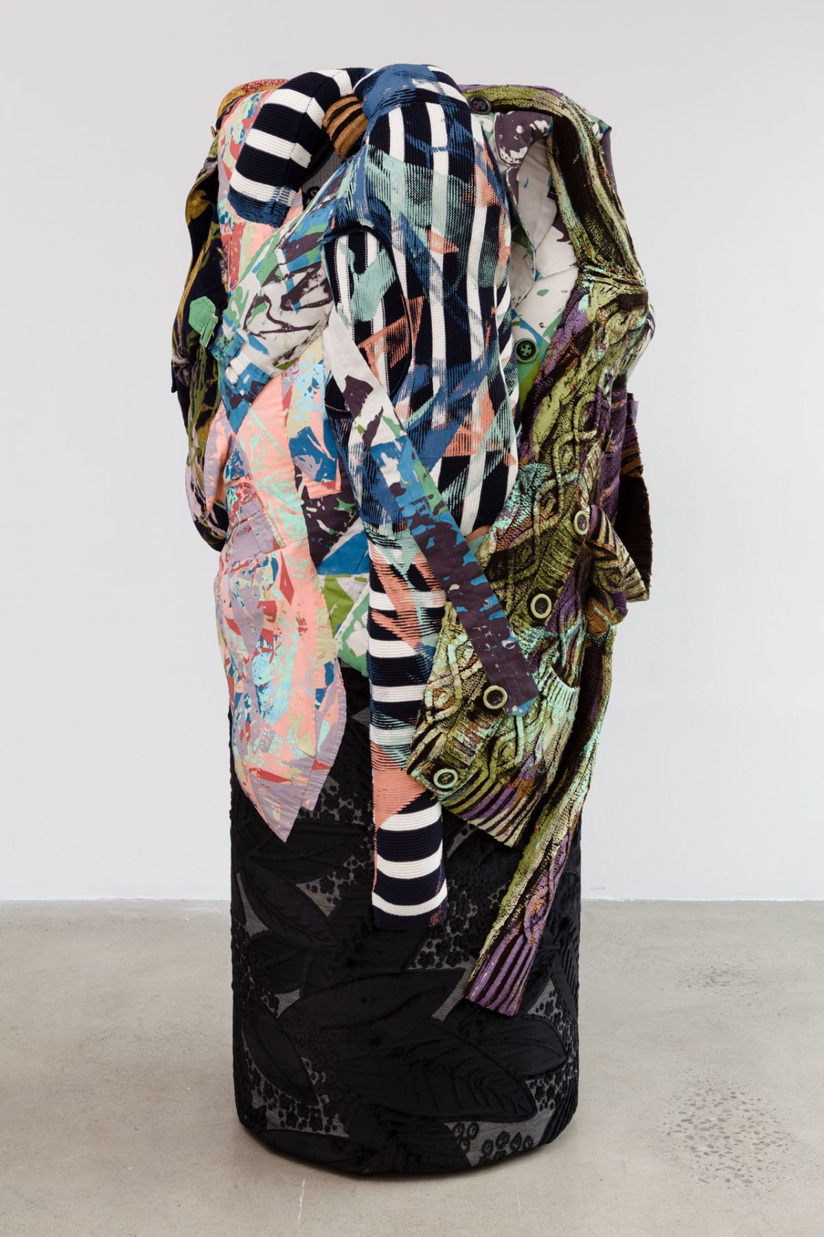 Tallboy 2014 Silkscreen on clothing, foam, steel support 63 x 30 x 32 inches (198.1 x 106.7 x 91.4 cm) AH 152