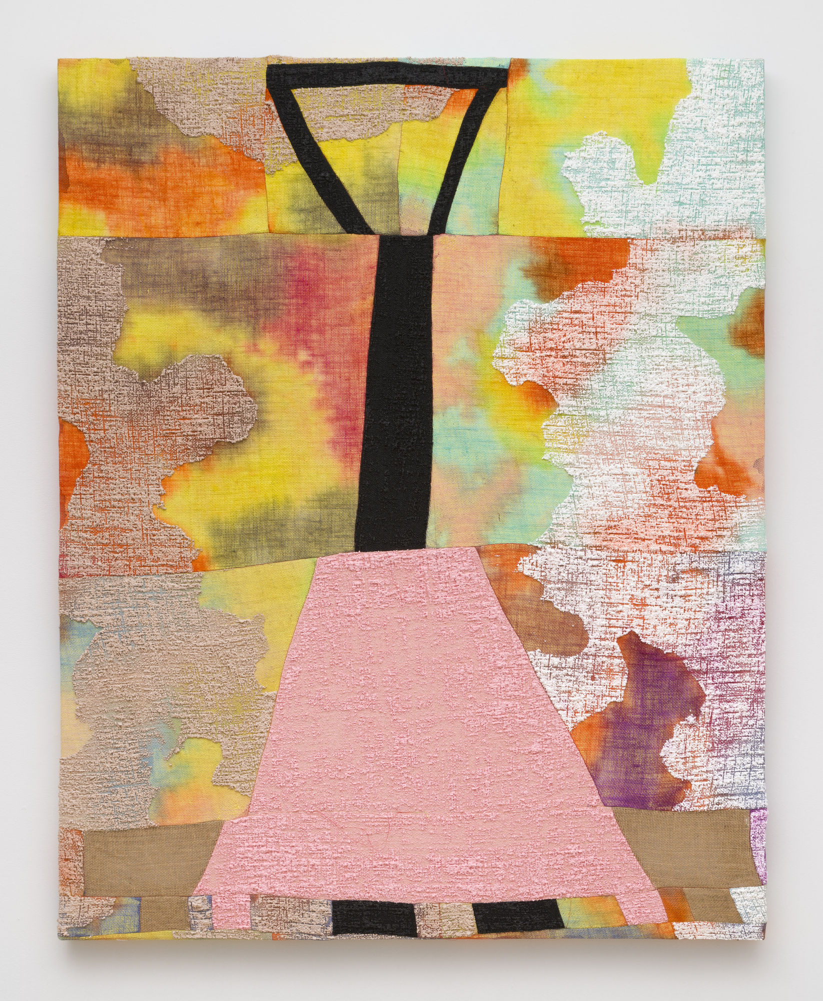 Heavy Deeds, 2022 Acrylic, dye and burlap 60 x 48 in 152.4 x 121.9 cm