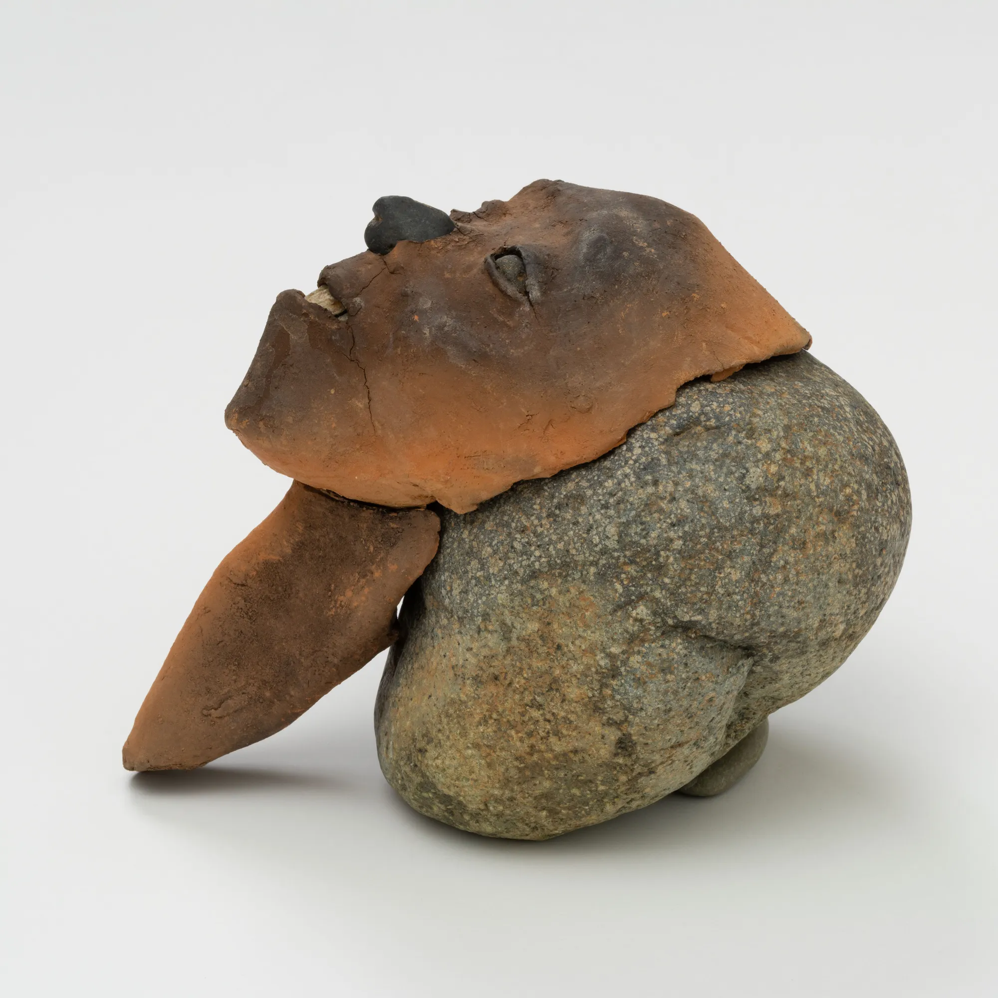 Chandrika, 2014 Low fire clay and stone 7 1/8 x 6 1/8 x 9 5/8 in 18.1 x 15.6 x 24.4 cm