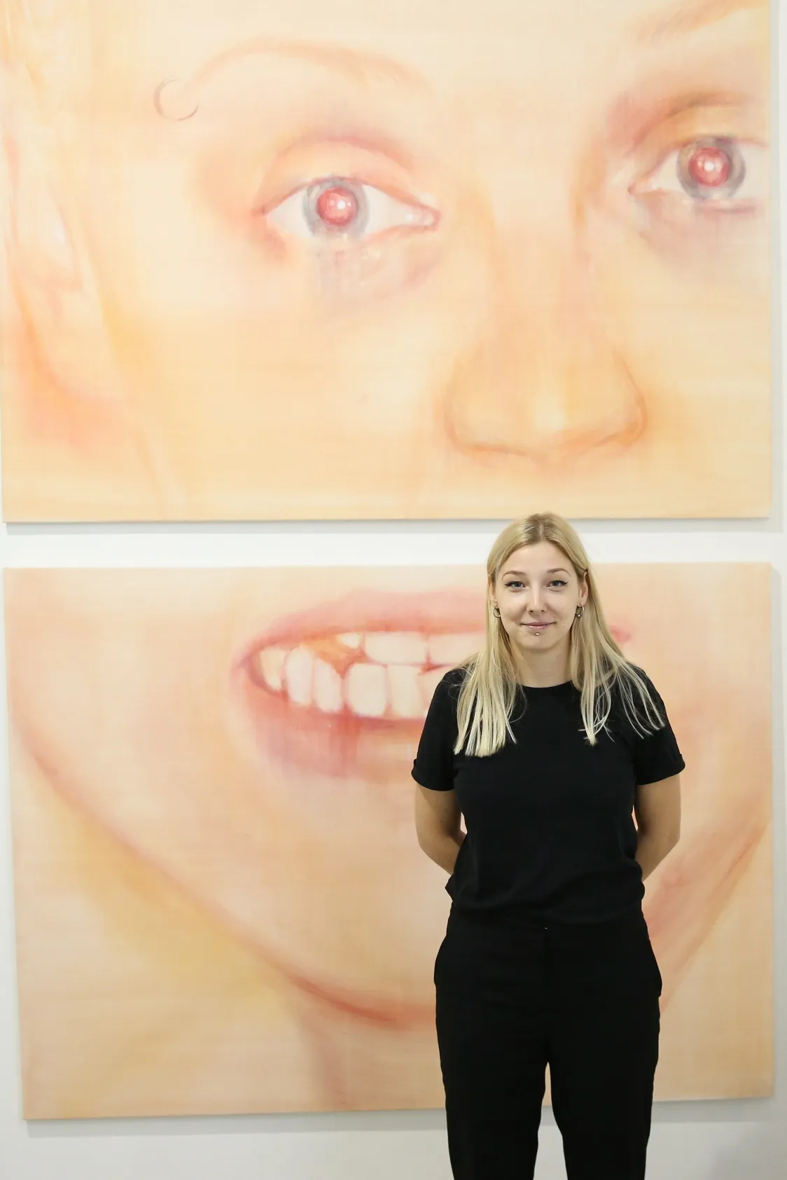 Galerija VARTAI, 2019 Donata Minderytė at the opening of her solo exhibition "Translation Error"