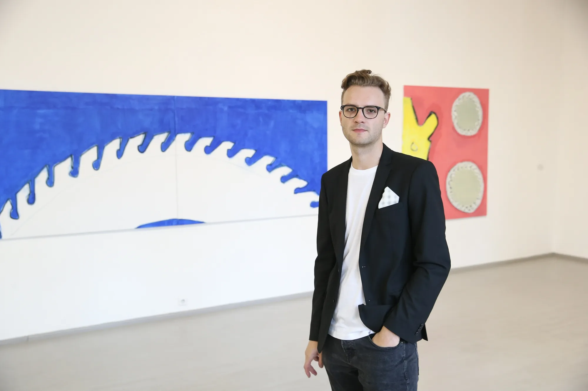 Galerija Vartai, 2019 Dominykas Sidorovas at the opeining of his solo exhibition "Metonymy"