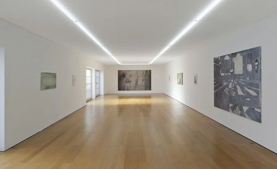 Galerie Rüdiger Schöttle, 2019 Installation shot from Janis Avotins solo exhibition "Find A Point From Which To See And Yet Avoid The Glow"