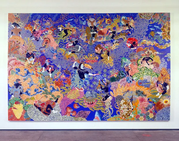 The Garden of Earthly Delights III, 2003 Mixed media on board, Three panels, each 305 x 152.5 cm