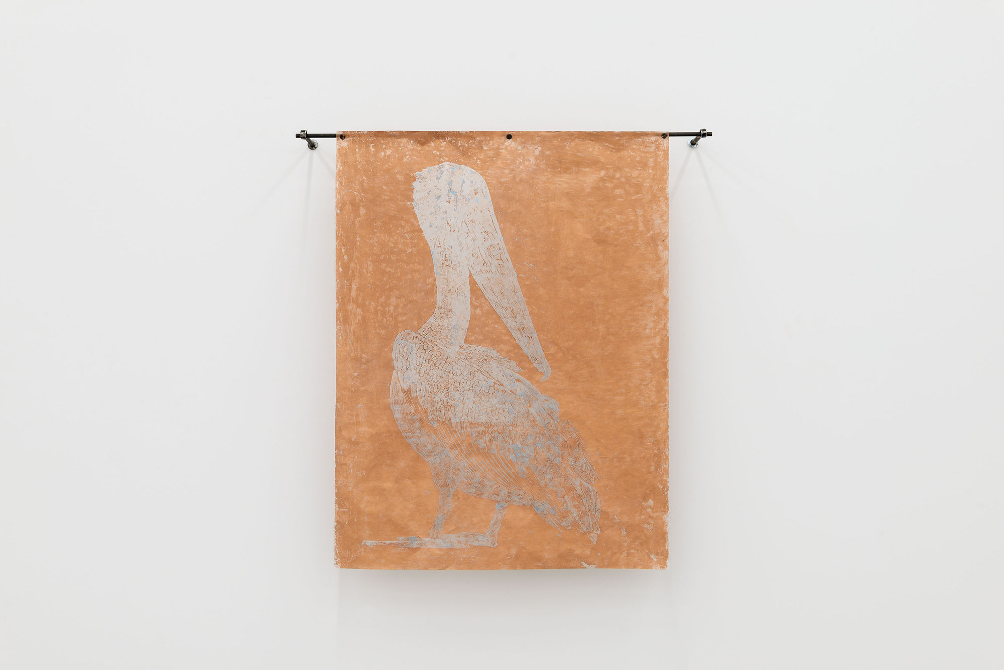 Marta Roberti, Pellicano Rame e Azzurro Argentato, 2024, oil pastels on tracing paper, cm 80.5 x 62. Ph. Roberto Apa