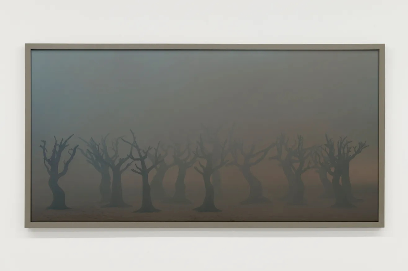 Silvia Camporesi, Unheimlich #1, 2025, Inkjet print on Hahnemühle FineArt Pearl paper mounted on Dibond, painted wooden frame, UV70 museum glass. Edition: 1/5 + 2 A.P. cm 75 x 150 (framed: cm 79 x 154) and cm 50 x 100. Ph. Roberto Apa Courtesy of the artist and z2o Sara Zanin