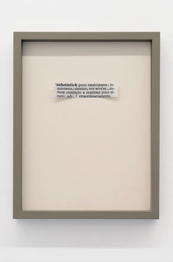 Silvia Camporesi, Unheimlich, 2025, Inkjet print on Hahnemühle FineArt Pearl paper mounted on Dibond, painted wooden frame, UV70 museum glass. Edition: 1/5 + 2 A.P., cm 20 x 30 (framed: cm 24 x 34). Ph. Roberto Apa Courtesy of the artist and z2o Sara Zanin