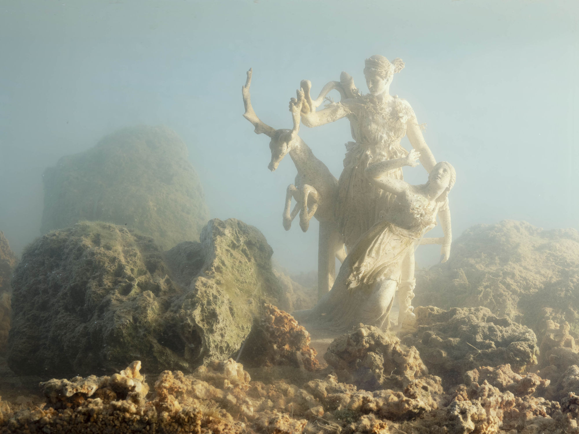 Silvia Camporesi, After Baia, 2025, Inkjet print on Hahnemühle FineArt Pearl paper mounted on Dibond, painted wooden frame, UV70 museum glass. Edition: 1/5 + 2 A.P. cm 90 x 120 (framed: cm 94 x 124) Courtesy of the artist and z2o Sara Zanin