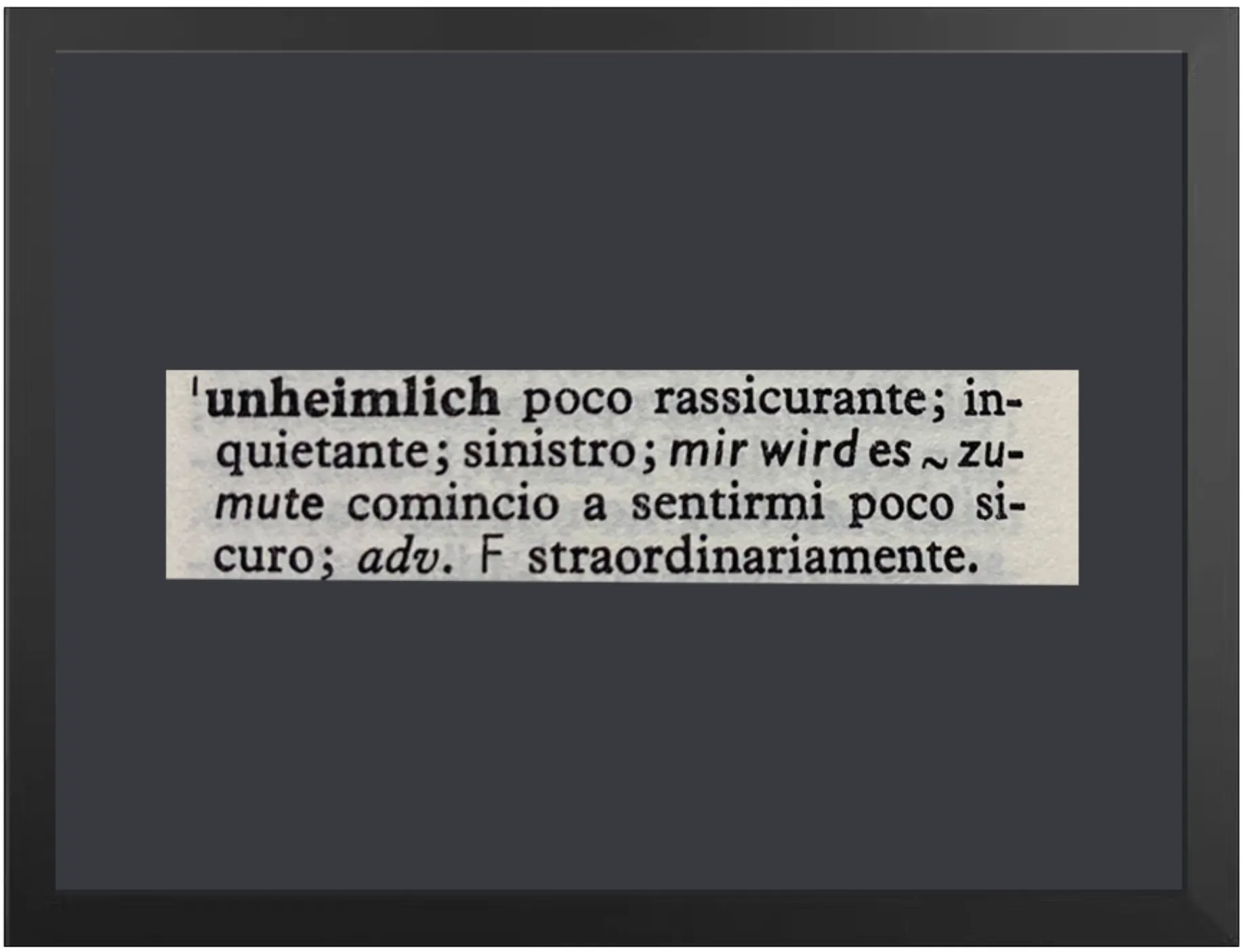 Silvia Camporesi, Unheimlich, 2025, Inkjet print on Hahnemühle FineArt Pearl paper mounted on Dibond, painted wooden frame, UV70 museum glass. Edition: 1/5 + 2 A.P. cm 20 x 30 (framed: cm 24 x 34) Courtesy of the artist and z2o Sara Zanin