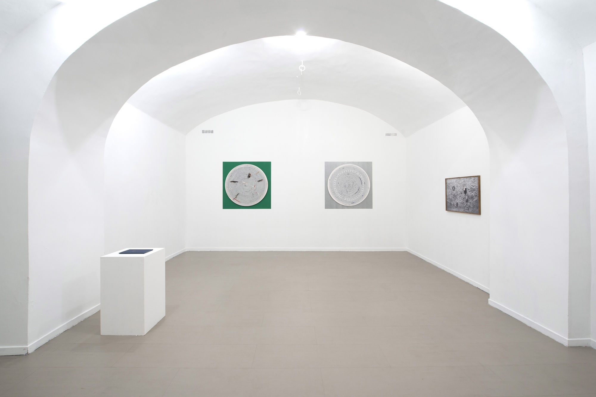 Silently close are some particles, Letizia Cariello, Silvia Camporesi, Jakub Woynarowski, curated by Marinella Paderni, installation view at z2o Sara Zanin Gallery
