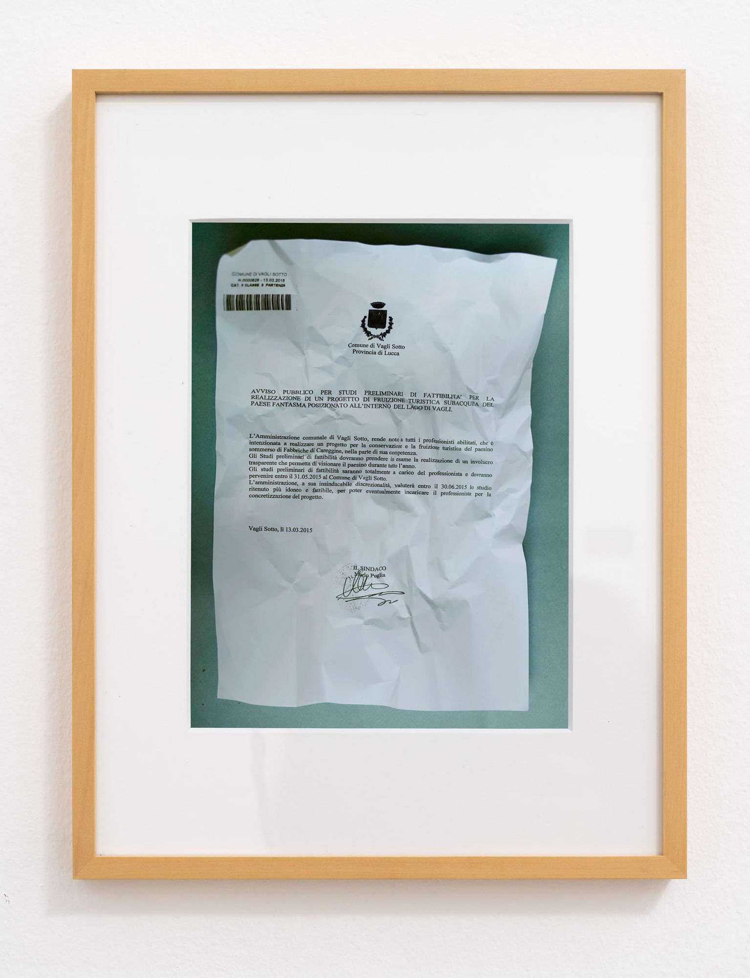 Silvia Camporesi, Il paese emerso (Documento), 2020, inkjet print on fine art paper, on dibond, with frame, passe-partout and glass, cm 40 x 30, Ed. 1/5 + 2AP