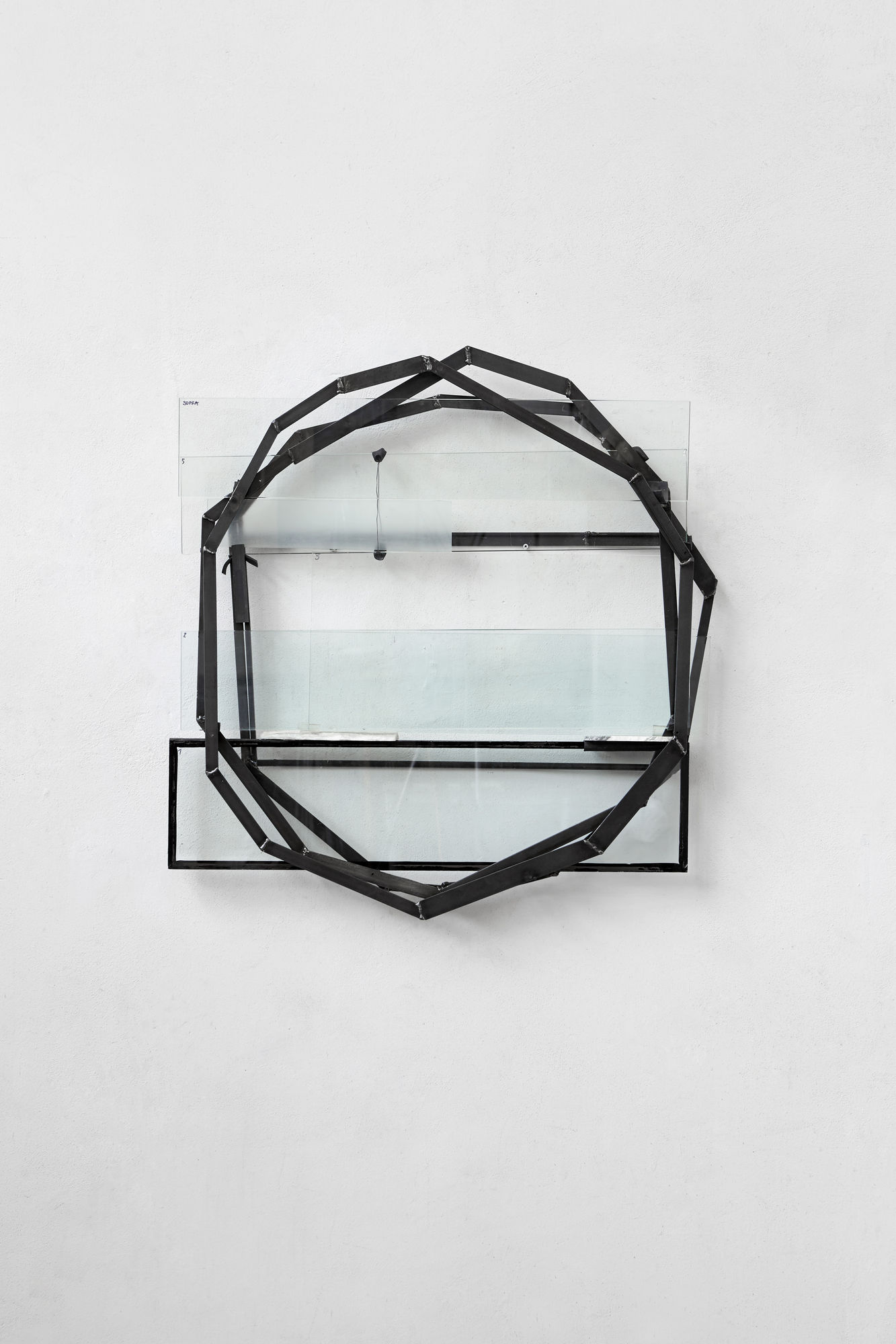 Cerchio (243), 2018 iron, rubber, marble, glass 85,5 x 83 x 9 cm