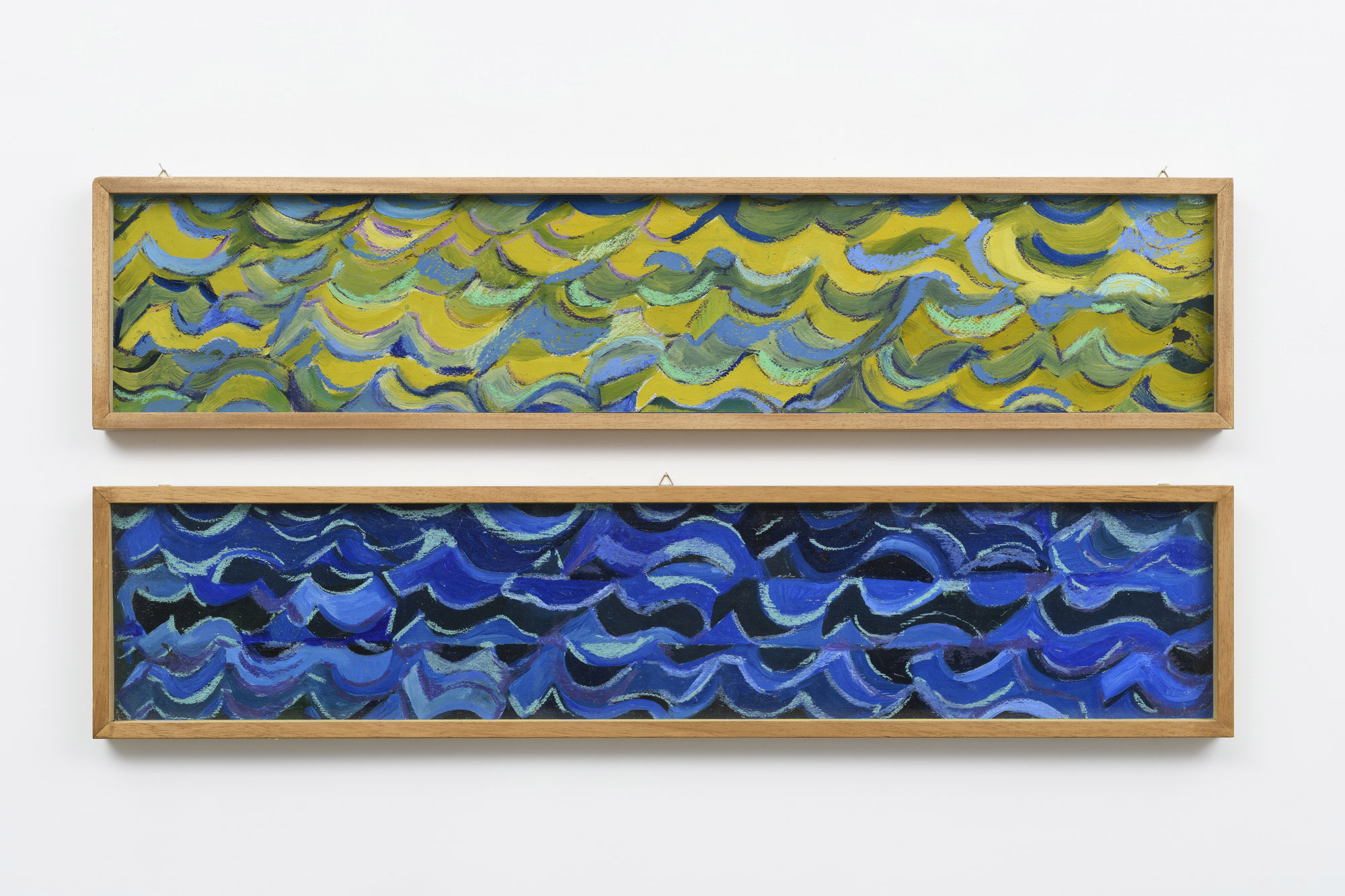 Simona Weller Il mare in tempesta a Sabaudia. Notturno #2 (diptych), 1978-1980 oil on cardboad cm 20 x 100 each ph. Giorgio Benni