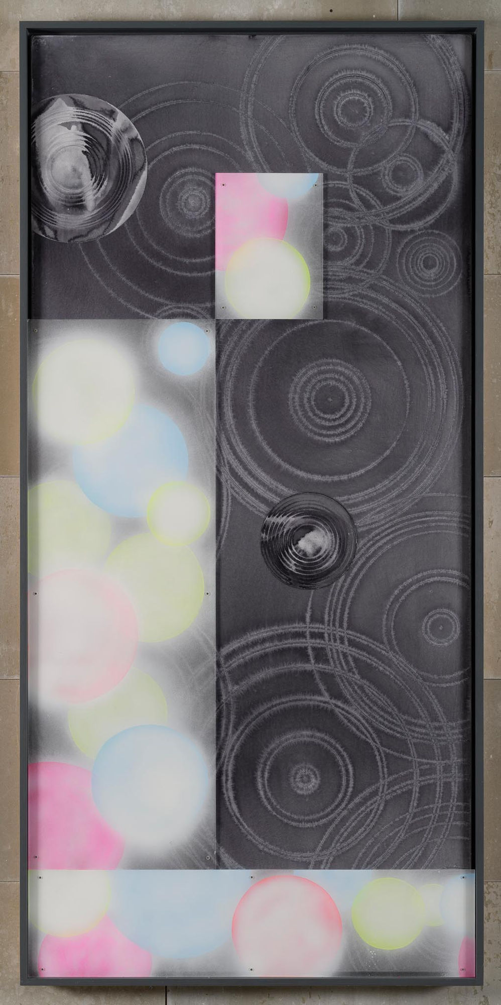 Alfredo Pirri Senza Titolo, 2021-2022 watercolor on Arches paper mounted on dibond, frame in painted Okumè wood, acrylic and protective paint on plexiglas cm 244 x 117 x 7