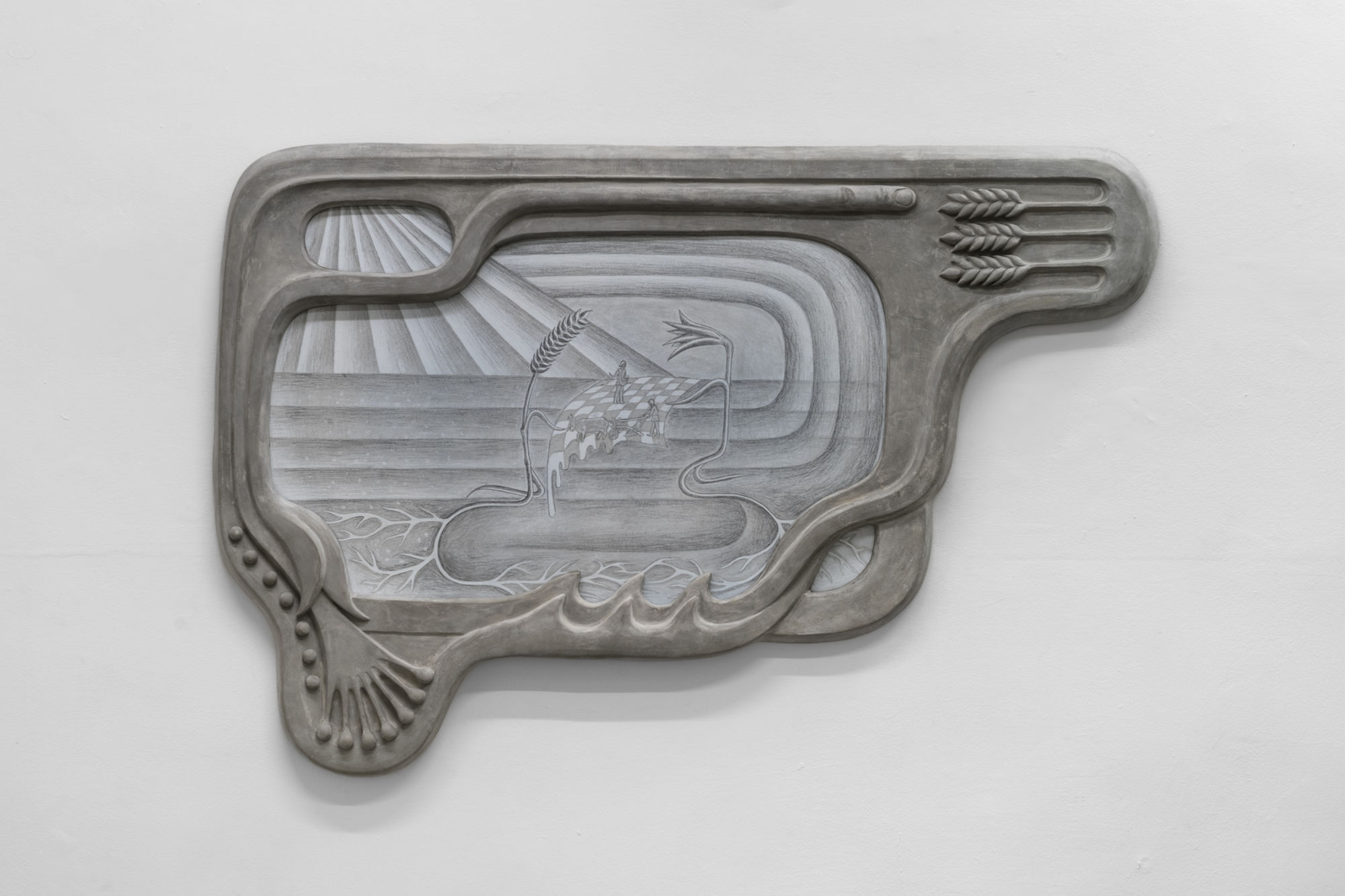 Anna Hulačová Spirit of the Harvest, 2023 concrete, smalt cm 132 x 89 x 8 ph. Sebastiano Luciano