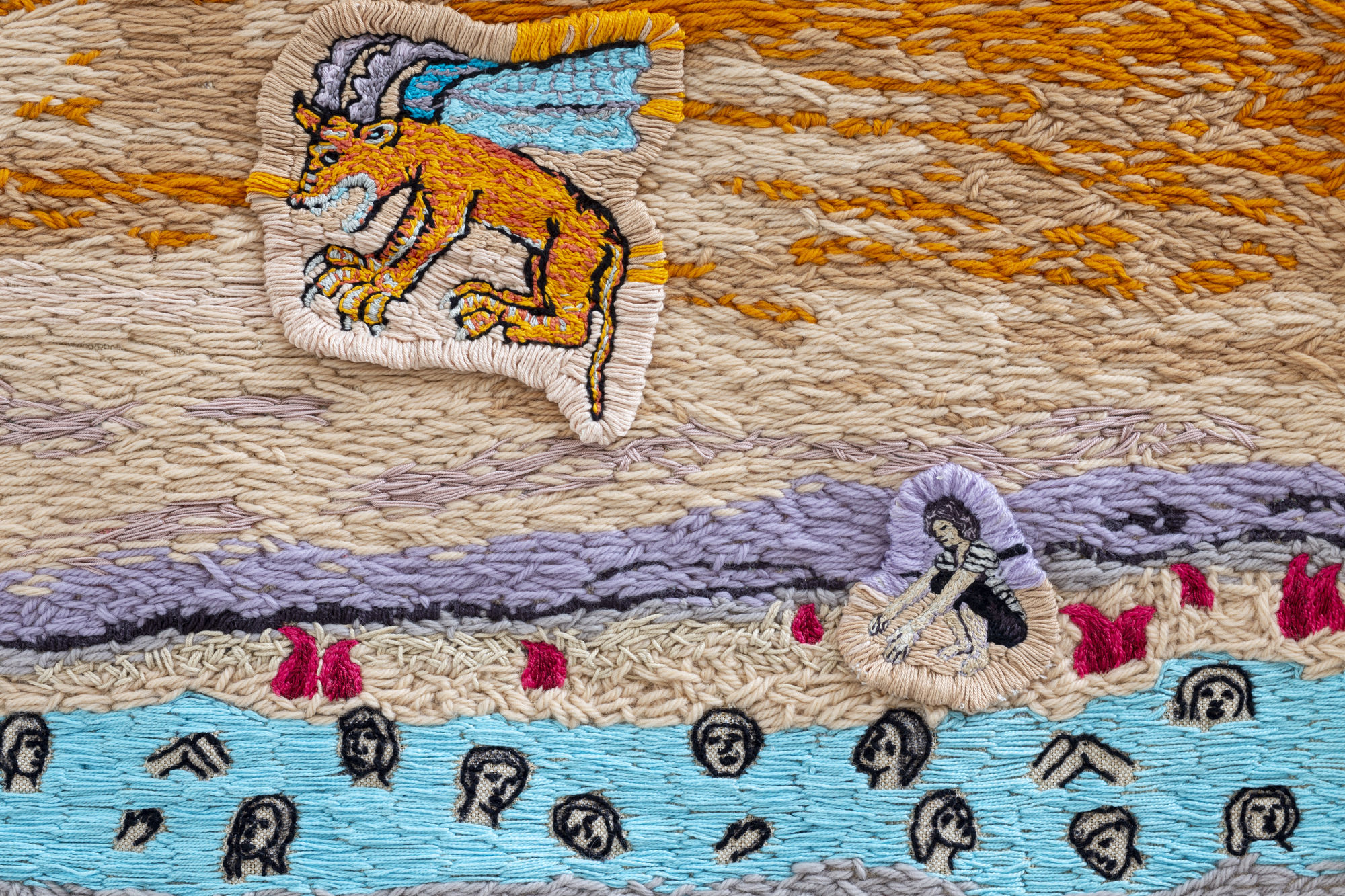 Angela Od (Detalhe) Ela Não Tinha a Intenção de Agradar 2 2022 linha e lã sobre linhão 87 x 112 cm