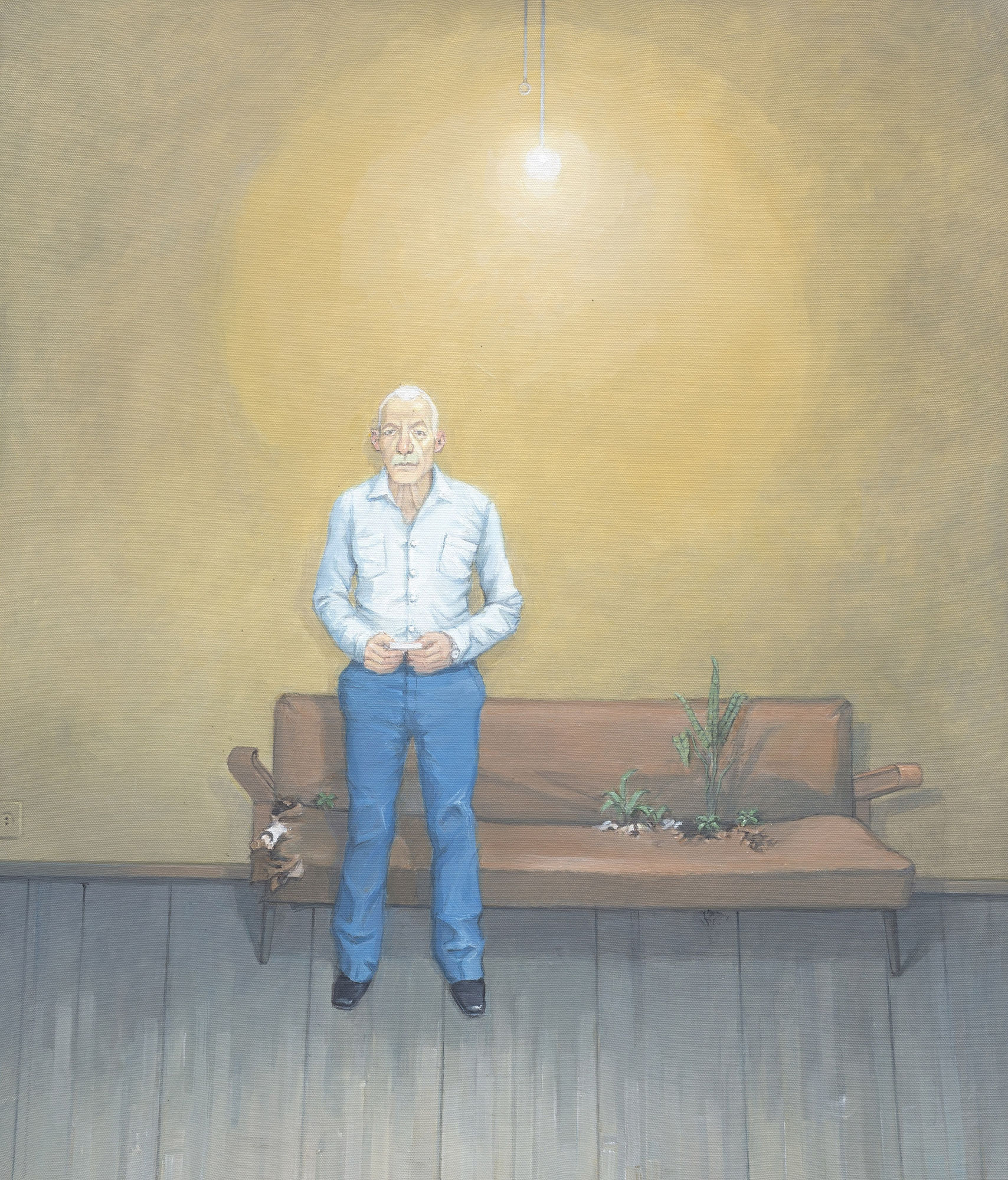 Rodrigo Cunha, Interior com plantas brotando, 2017