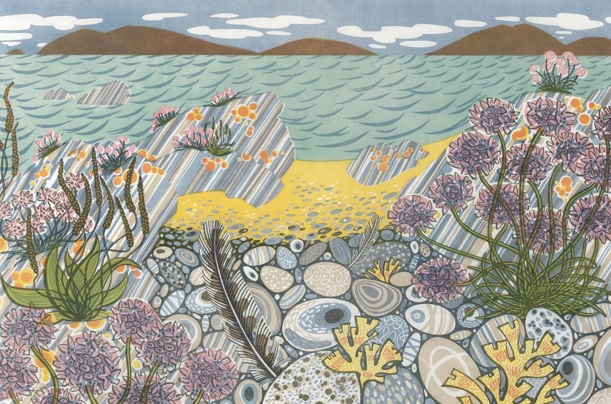 Angie Lewin, 'Pebble Shore'