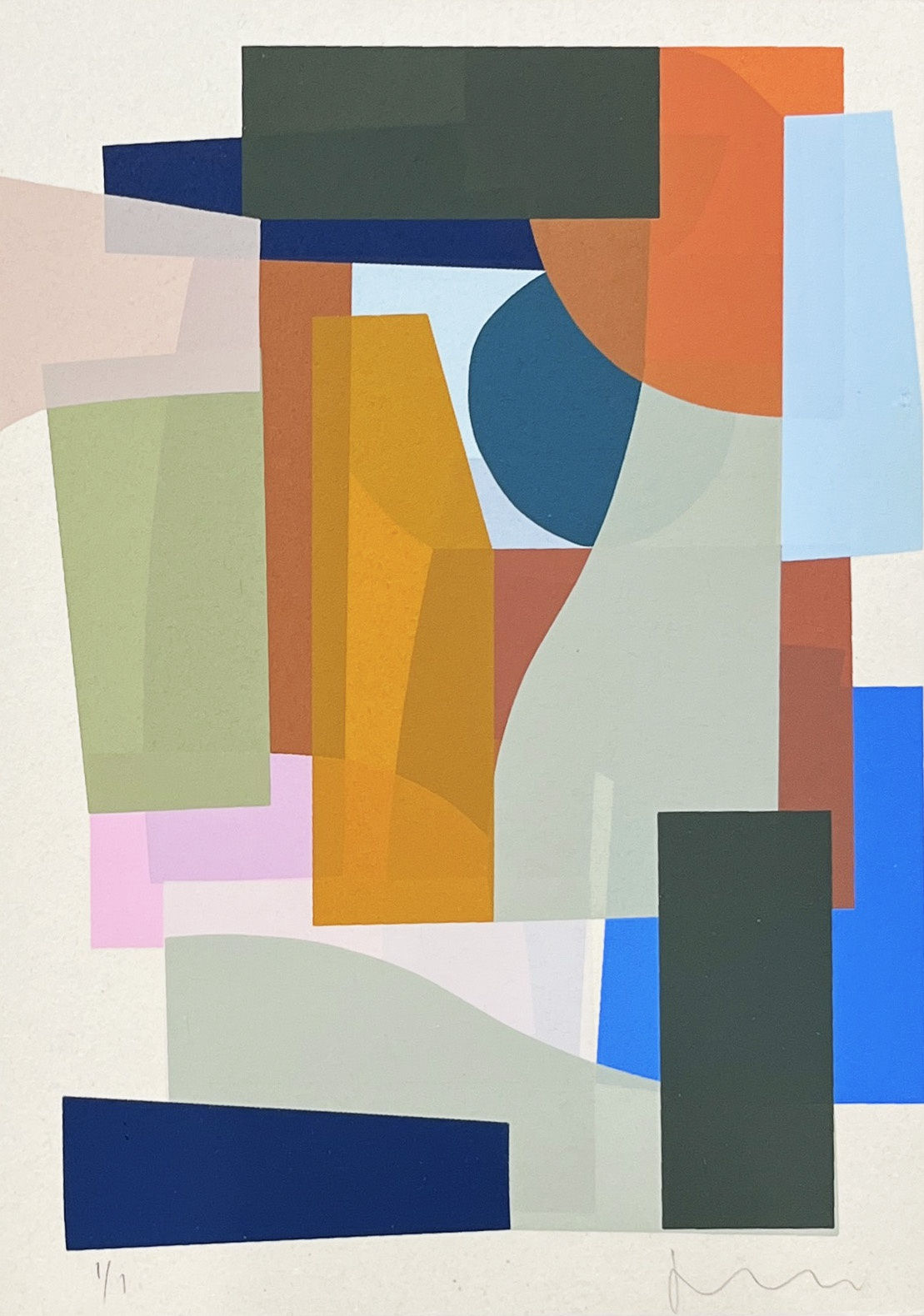 Jonathan Lawes abstract silkscreen print on finnboard